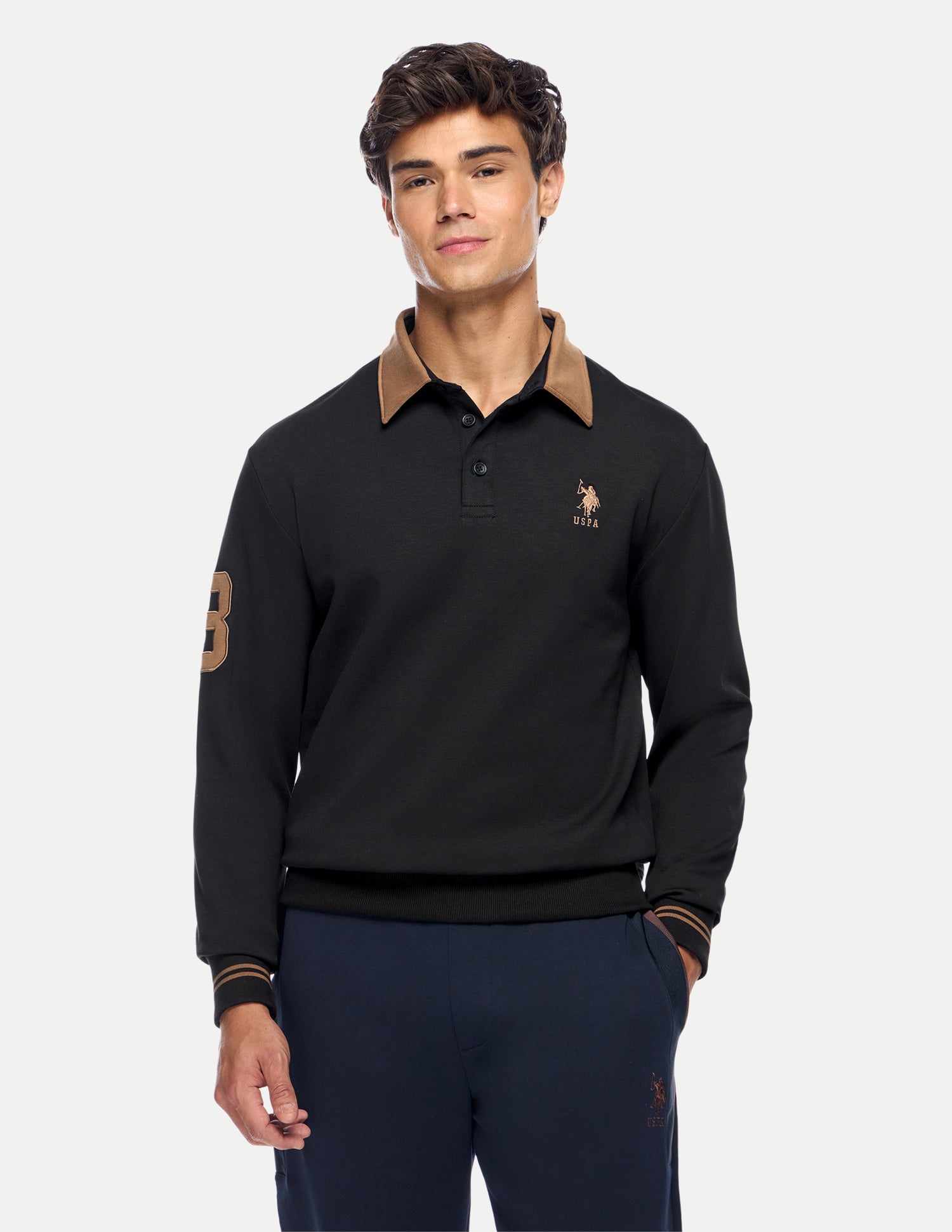 Solid Slim Fit Sweatshirt Black - U.S. Polo Assn. India | Large