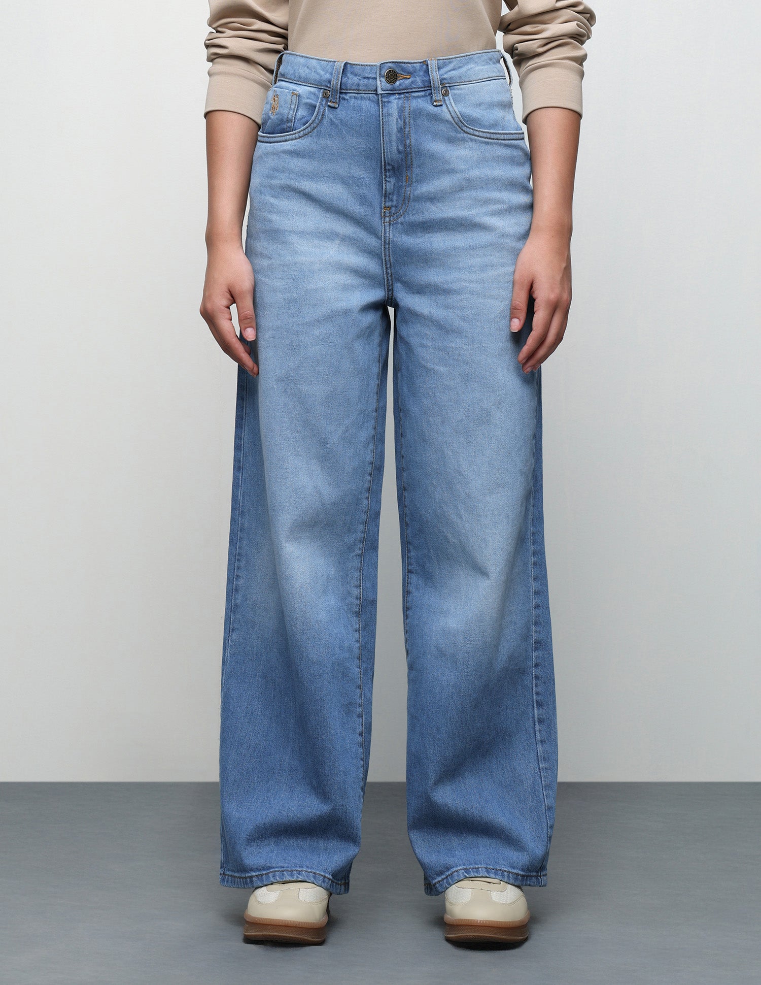 Wide Leg Fit Blue Jeans Blue - U.S. Polo Assn. India | Large