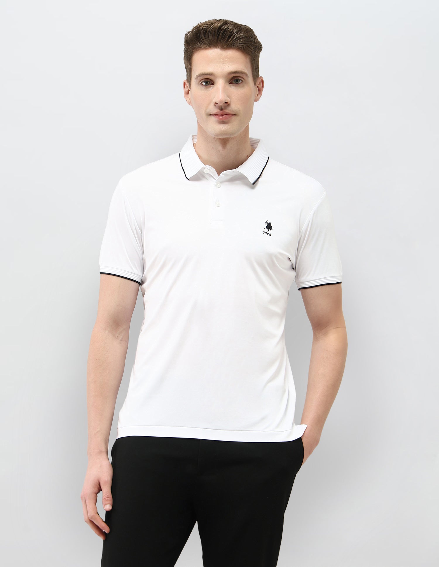 Solid Regular Fit Polo Shirt White - U.S. Polo Assn. India | Large