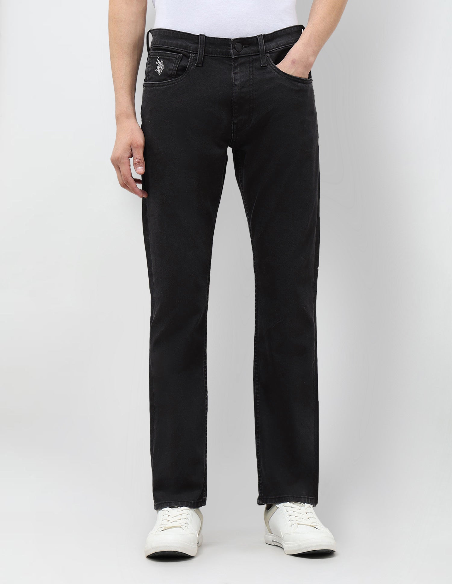 Harold Slim Straight Fit Black Jeans Dark Wash - U.S. POLO ASSN. | Large