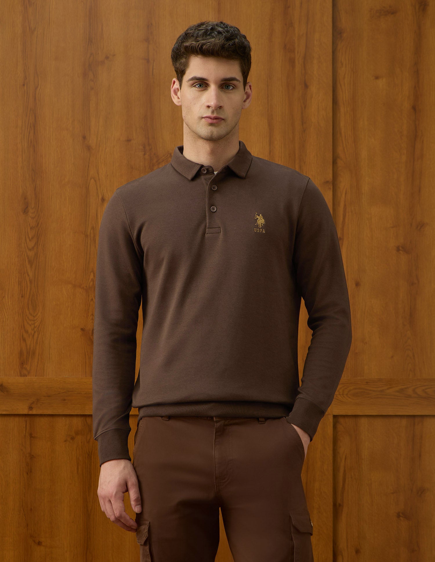 Solid Equestrian Aisle Theater Sweatshirt Dark Brown - U.S. POLO ASSN. | Large