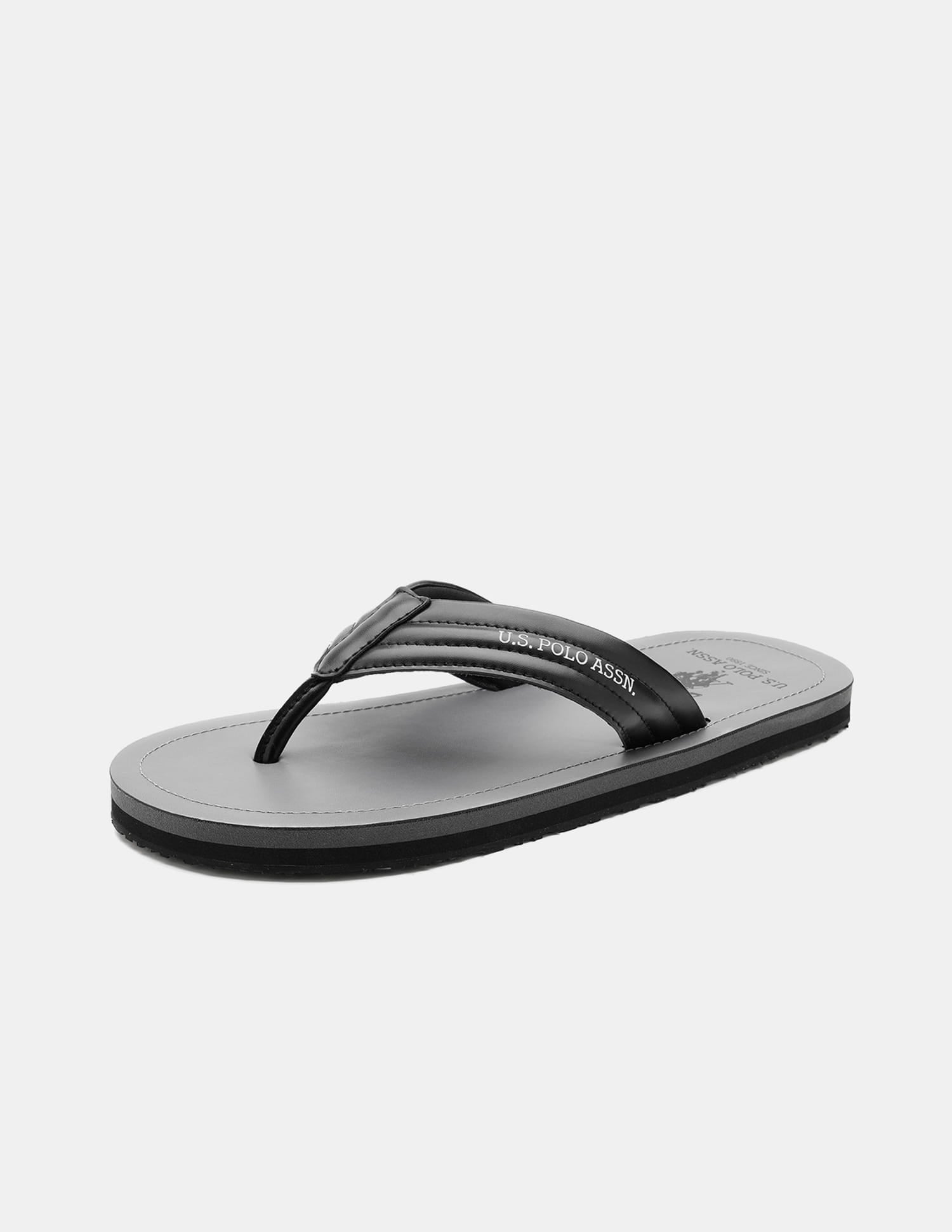 Men V-Strap Roy Flip Flops Black - U.S. Polo Assn. India | Large