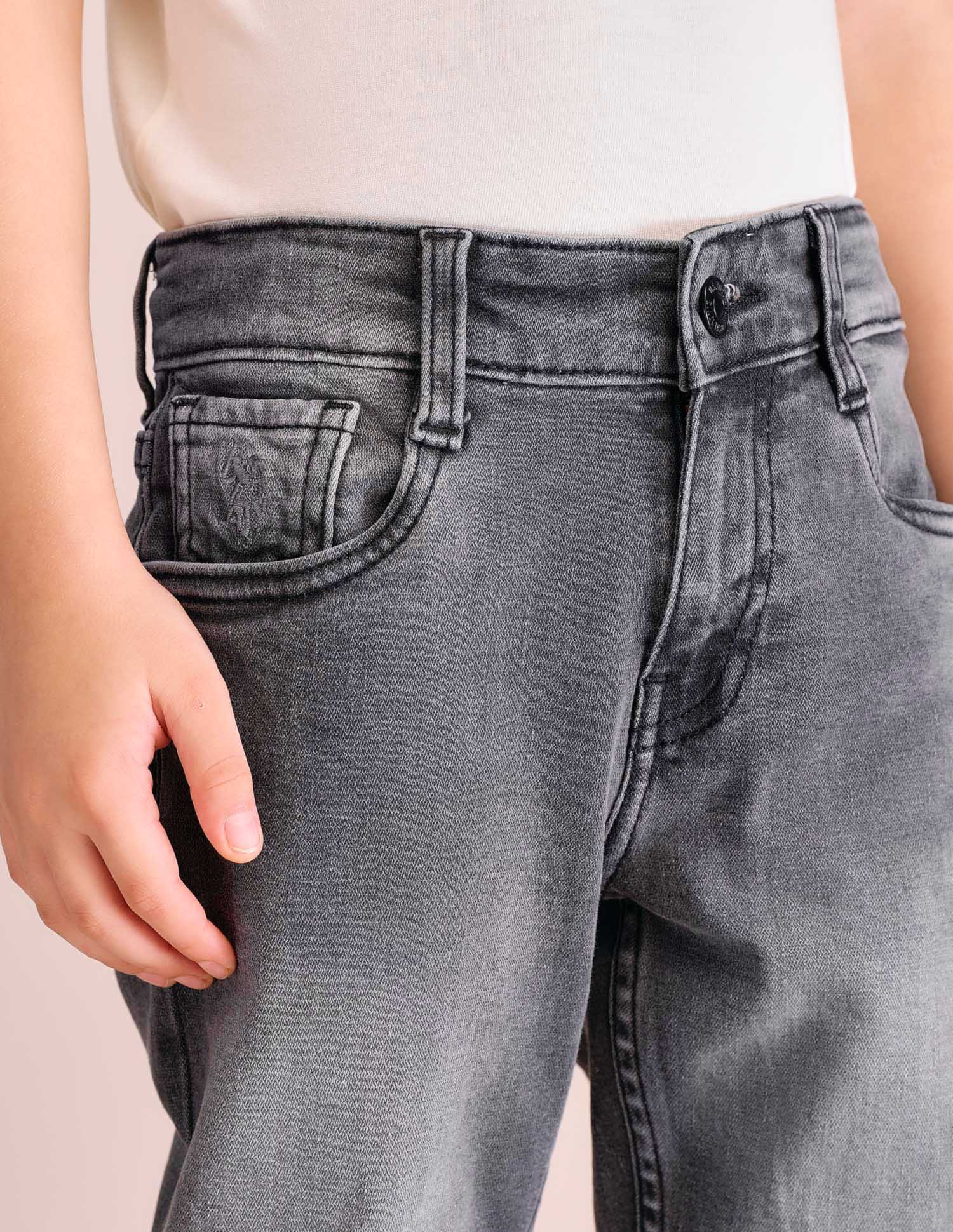 Boys Mid Rise Relaxed Fit Jeans Grey - U.S. POLO ASSN. | Large