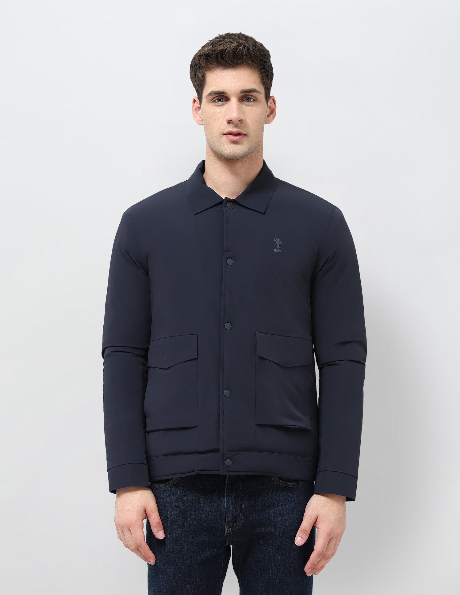 Solid Regular Fit Jacket Navy - U.S. POLO ASSN. | Large