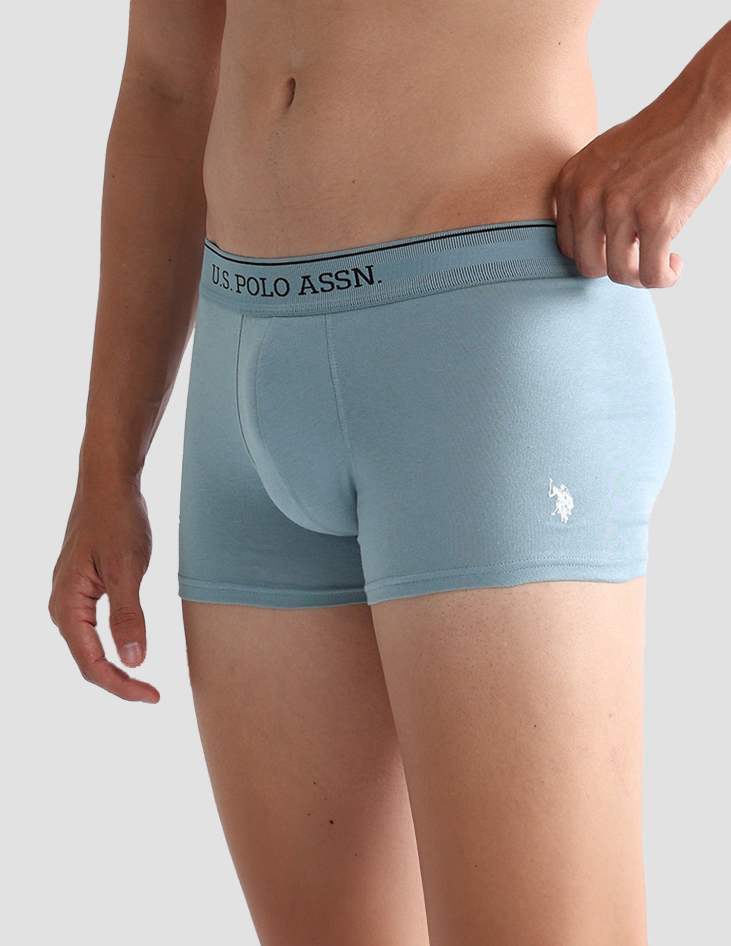 Mid Rise Solid OET15 Trunks - Pack Of 3 Navy, Stone Blue and Granite Green - U.S. POLO ASSN. | Large