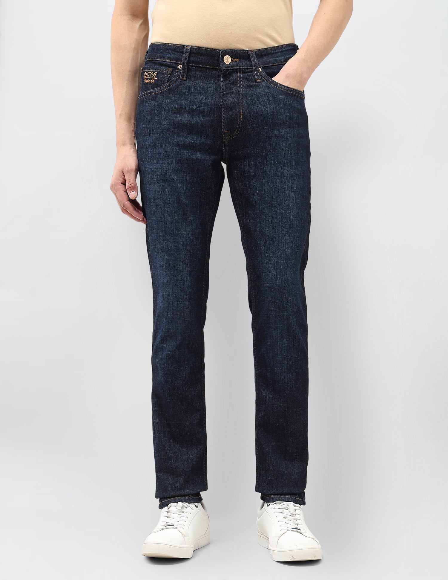 Brandon Slim Tapered Fit Mid Rise Jeans Indigo - U.S. POLO ASSN. | Large