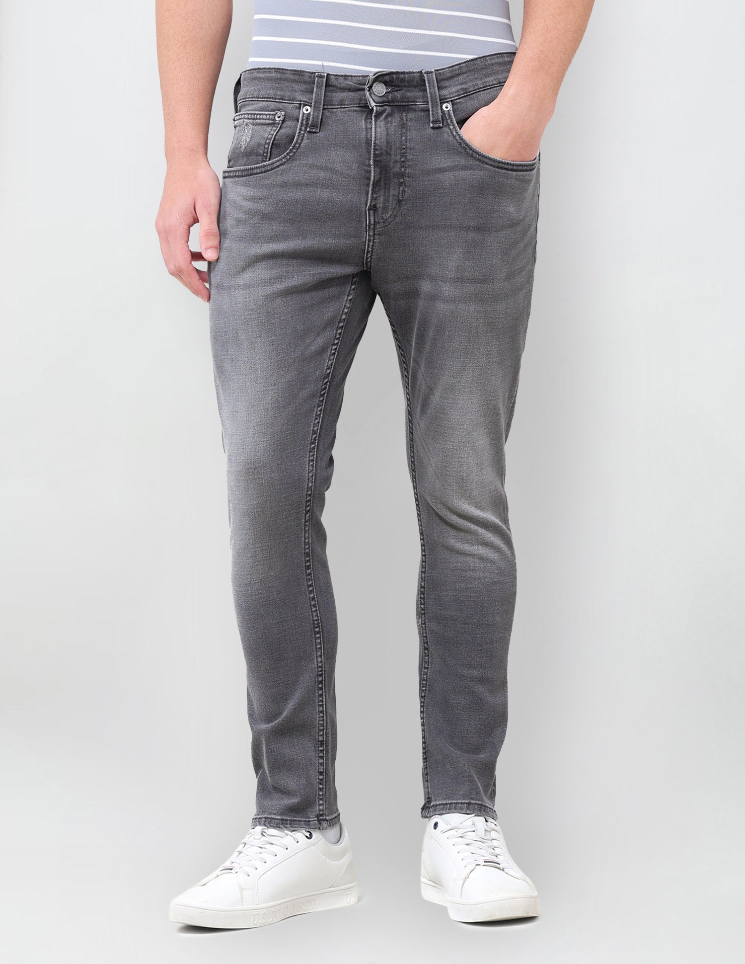 Henry Tapered Fit Grey Jeans Grey - U.S. Polo Assn. India | Large