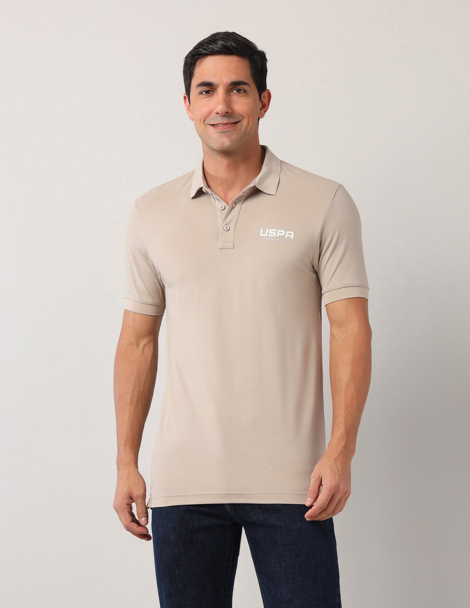 Muscle Fit Black Label Polo Shirt Beige - U.S. Polo Assn. India | Large