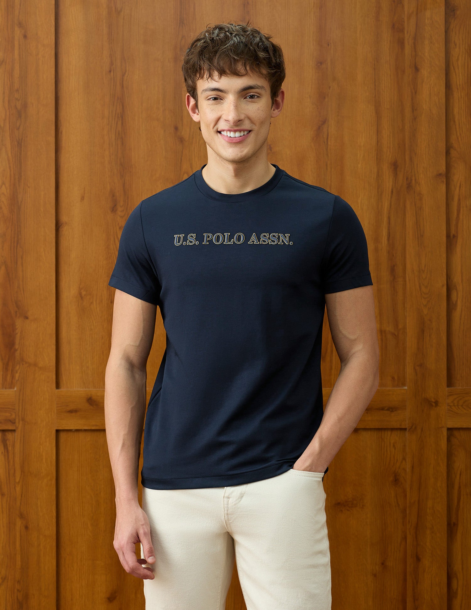 Solid Slim Fit T-Shirt Navy - U.S. Polo Assn. India | Large