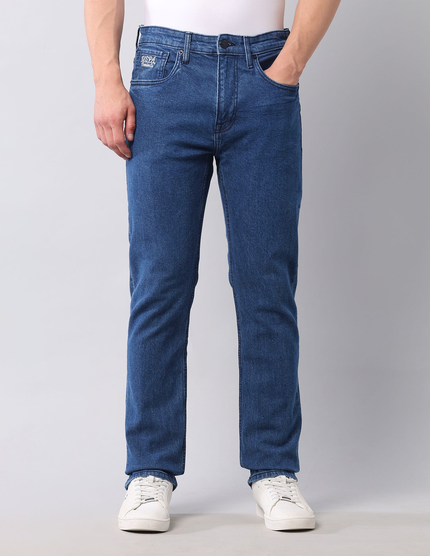 Harold Slim Straight Fit Blue Jeans Blue - U.S. POLO ASSN. | Large