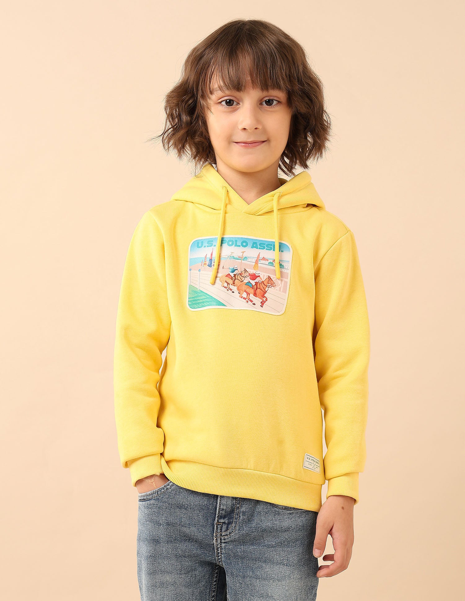 Boys Graphic Brand Printed Sweatshirt Yellow - U.S. POLO ASSN. | Large