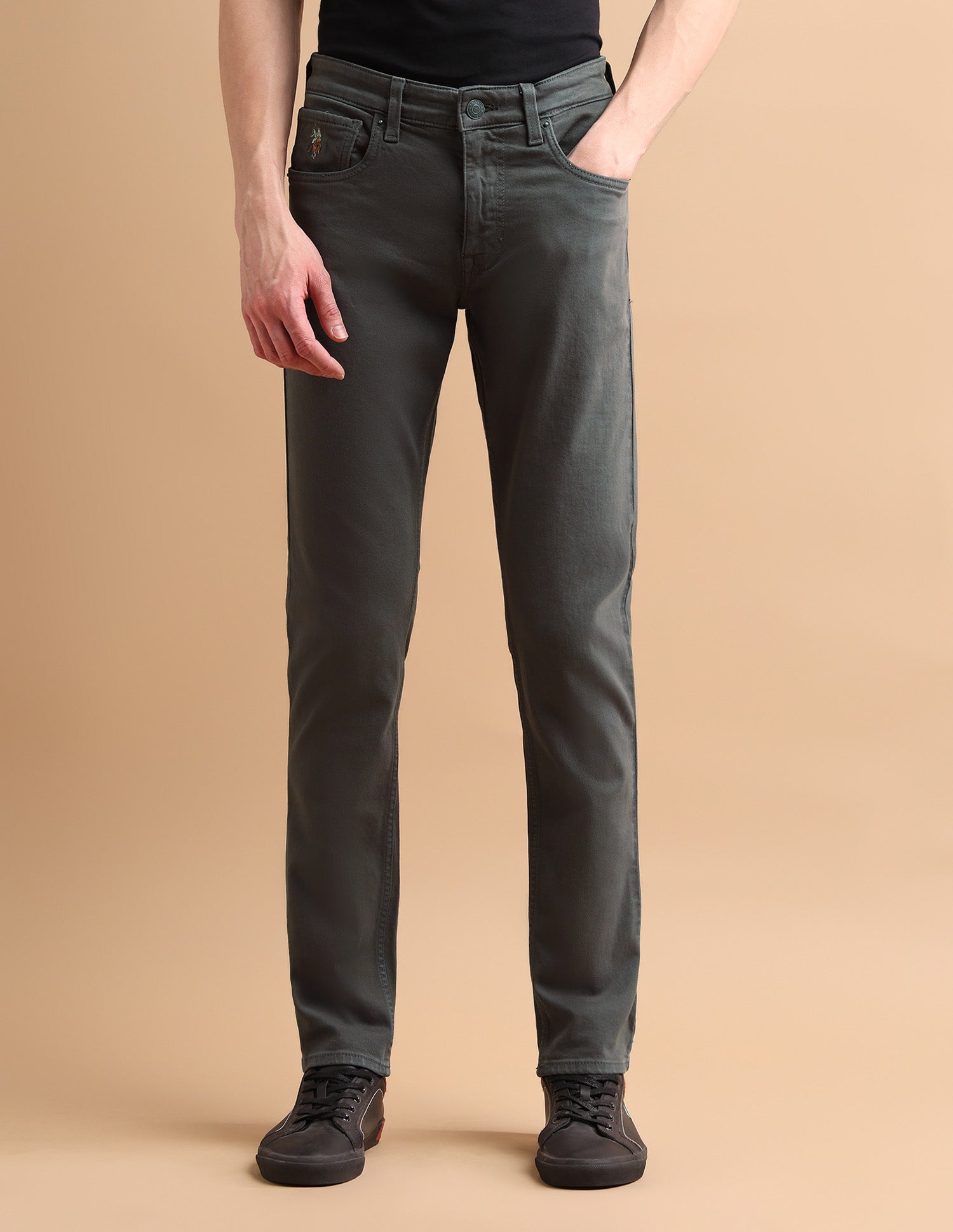 Brandon Slim Tapered Fit Green Jeans Green - U.S. POLO ASSN. | Large