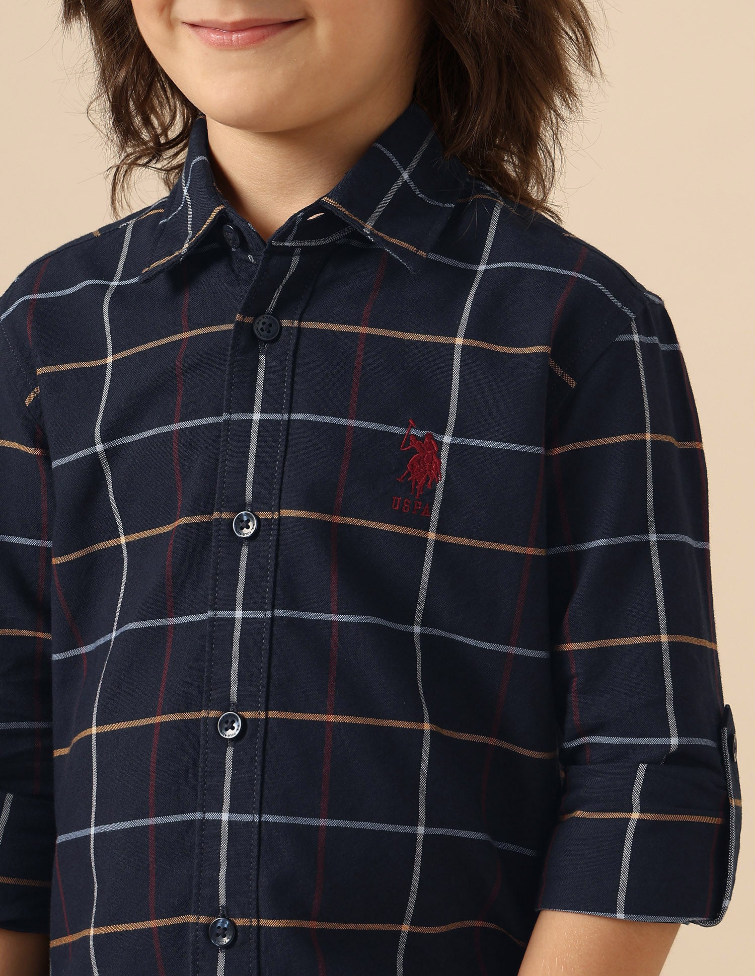 Boys All Over Printed Oxford Shirt Navy - U.S. POLO ASSN. | Large