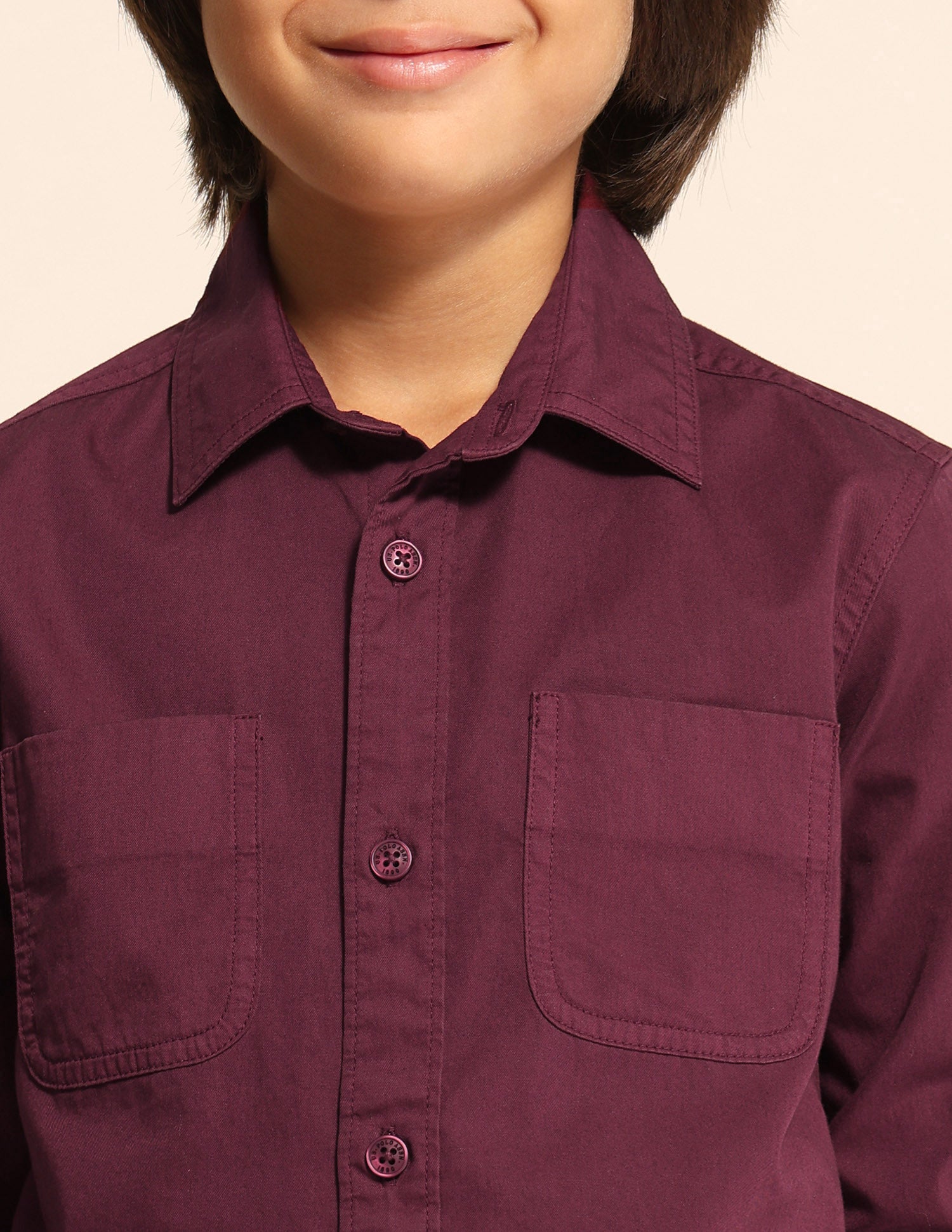 Boys Solid Regular Fit Shirt Red - U.S. POLO ASSN. | Large