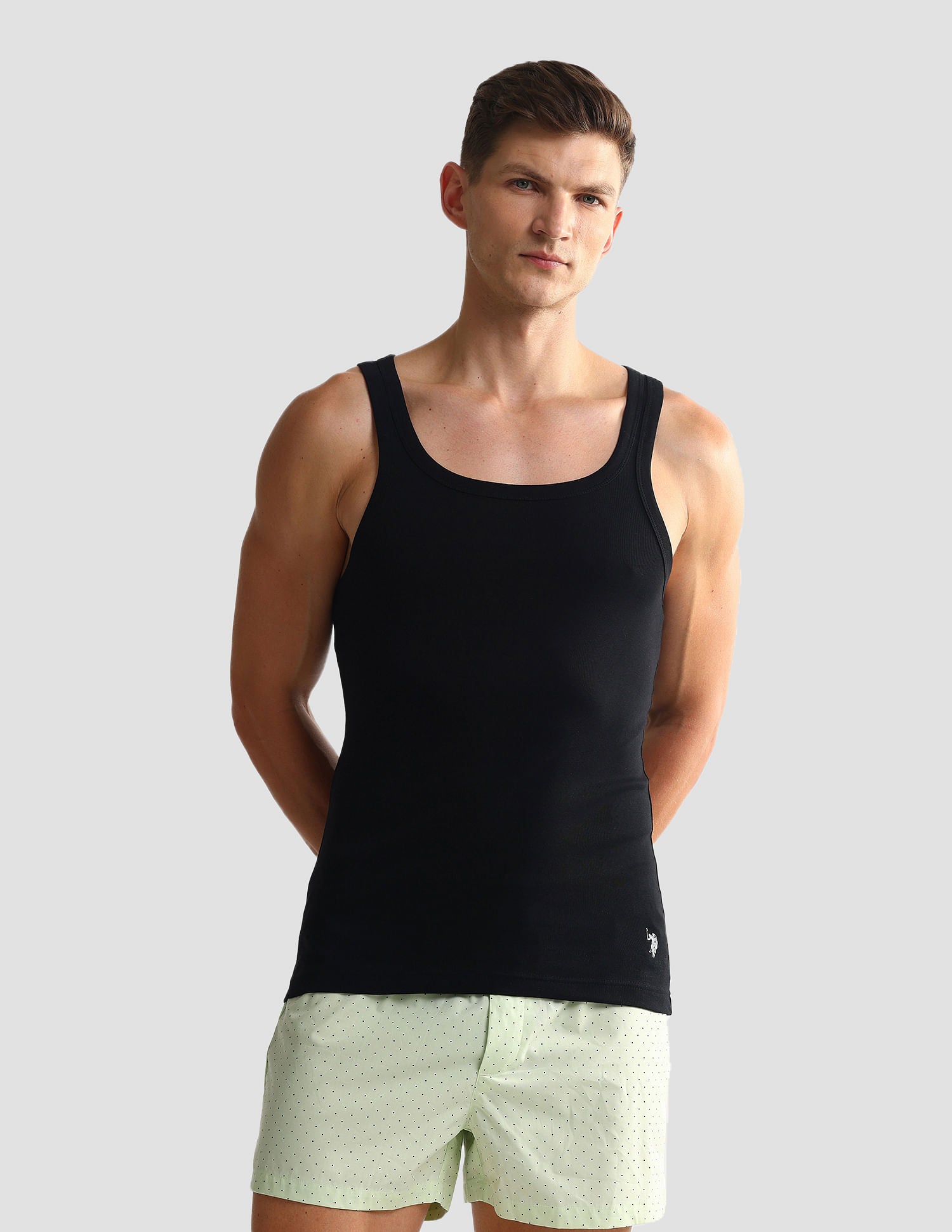 Pure Cotton EV006 Vest - Pack Of 2 Black - U.S. POLO ASSN. | Large