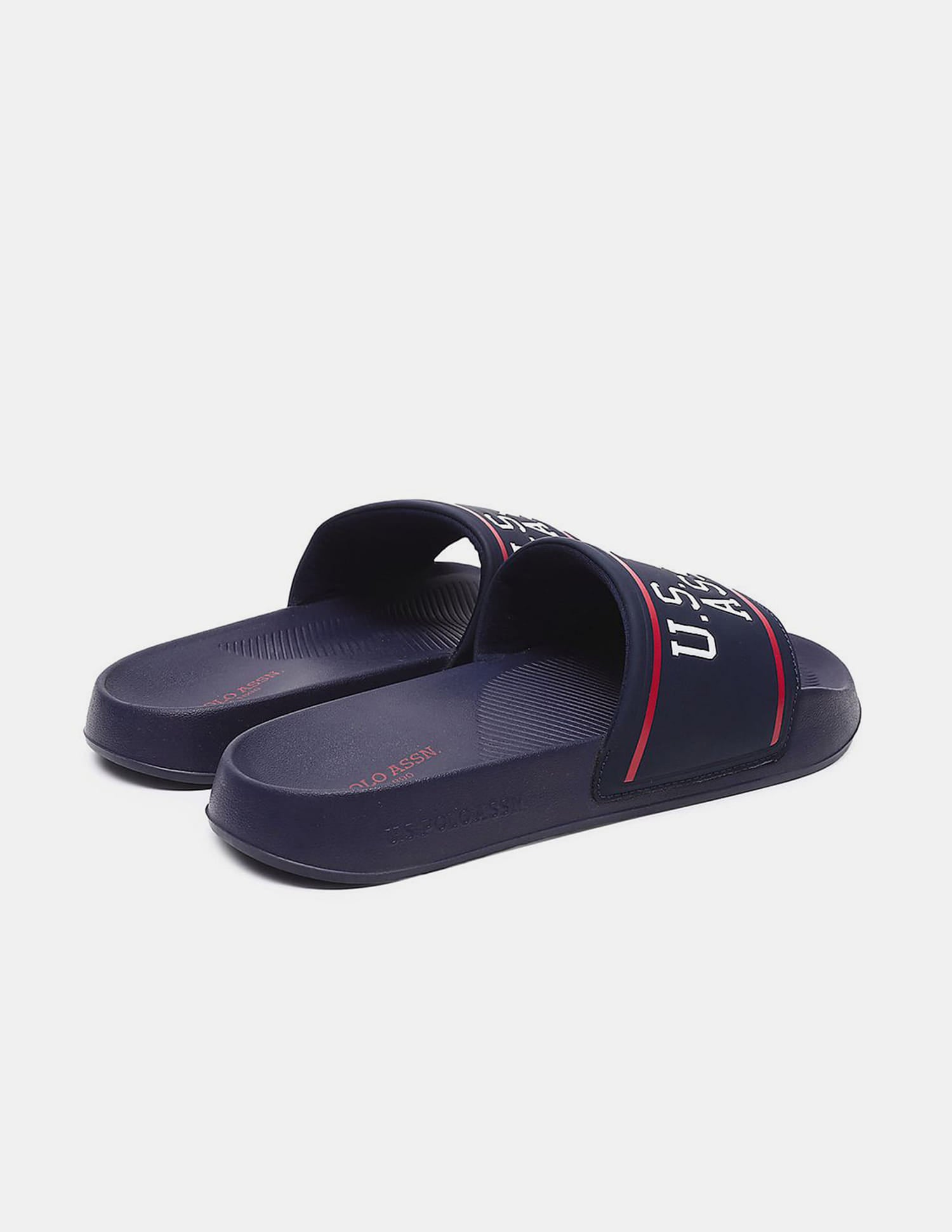 Men Brand Printed Trojan Sliders Navy - U.S. Polo Assn. India | Large