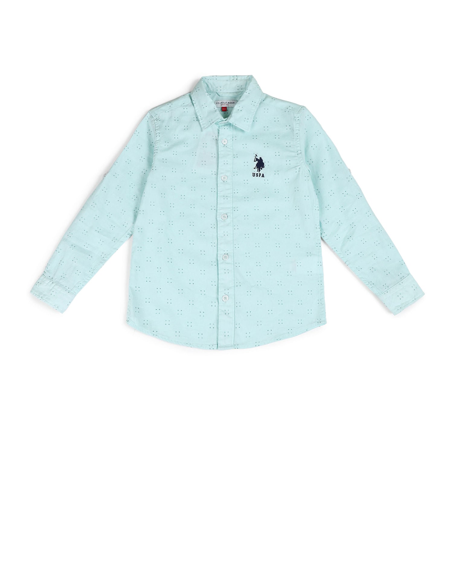 Boys Regular Fit Printed Shirt Mint - U.S. POLO ASSN. | Large