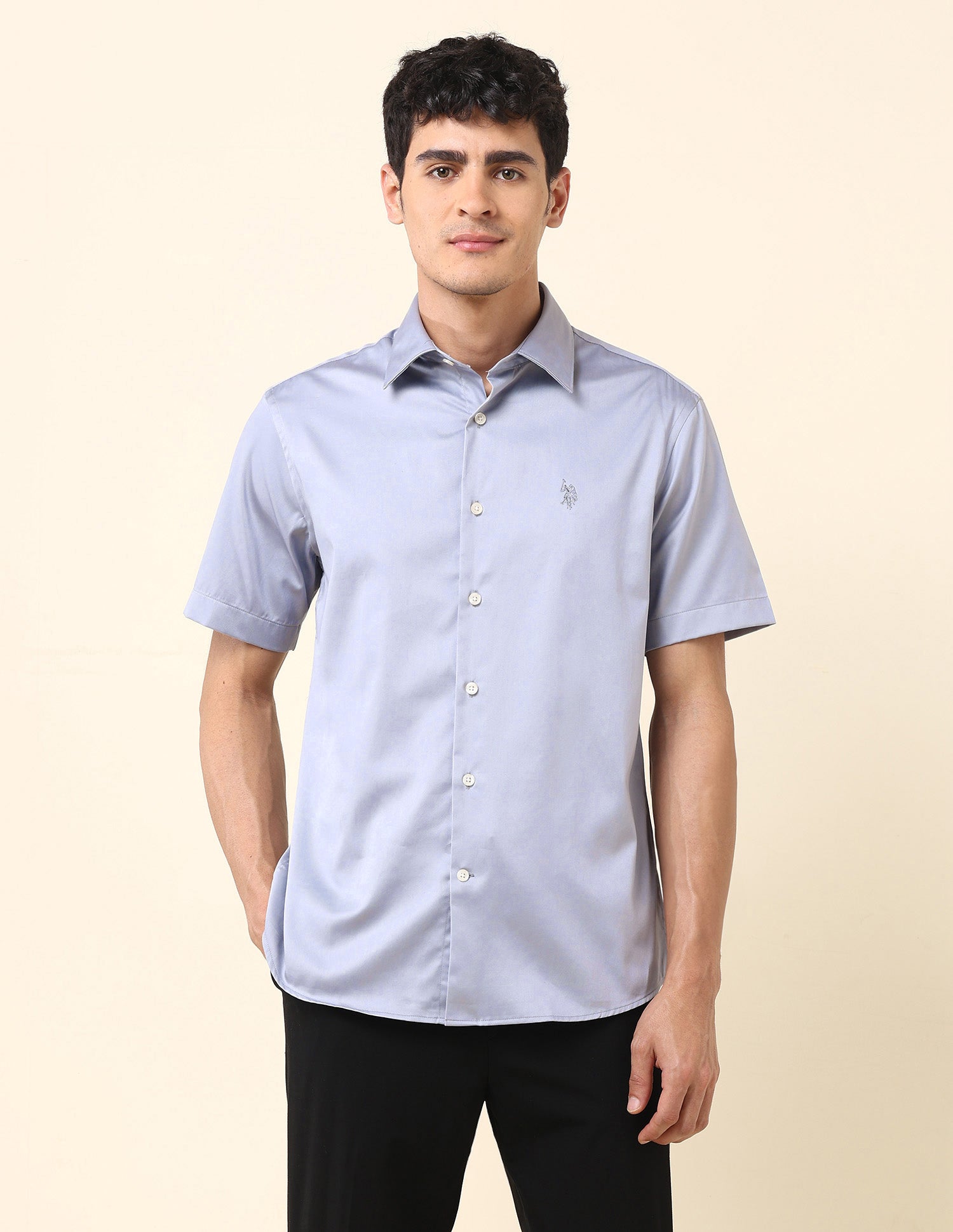 Solid Tailored Fit Shirt Grey - U.S. POLO ASSN. | Large