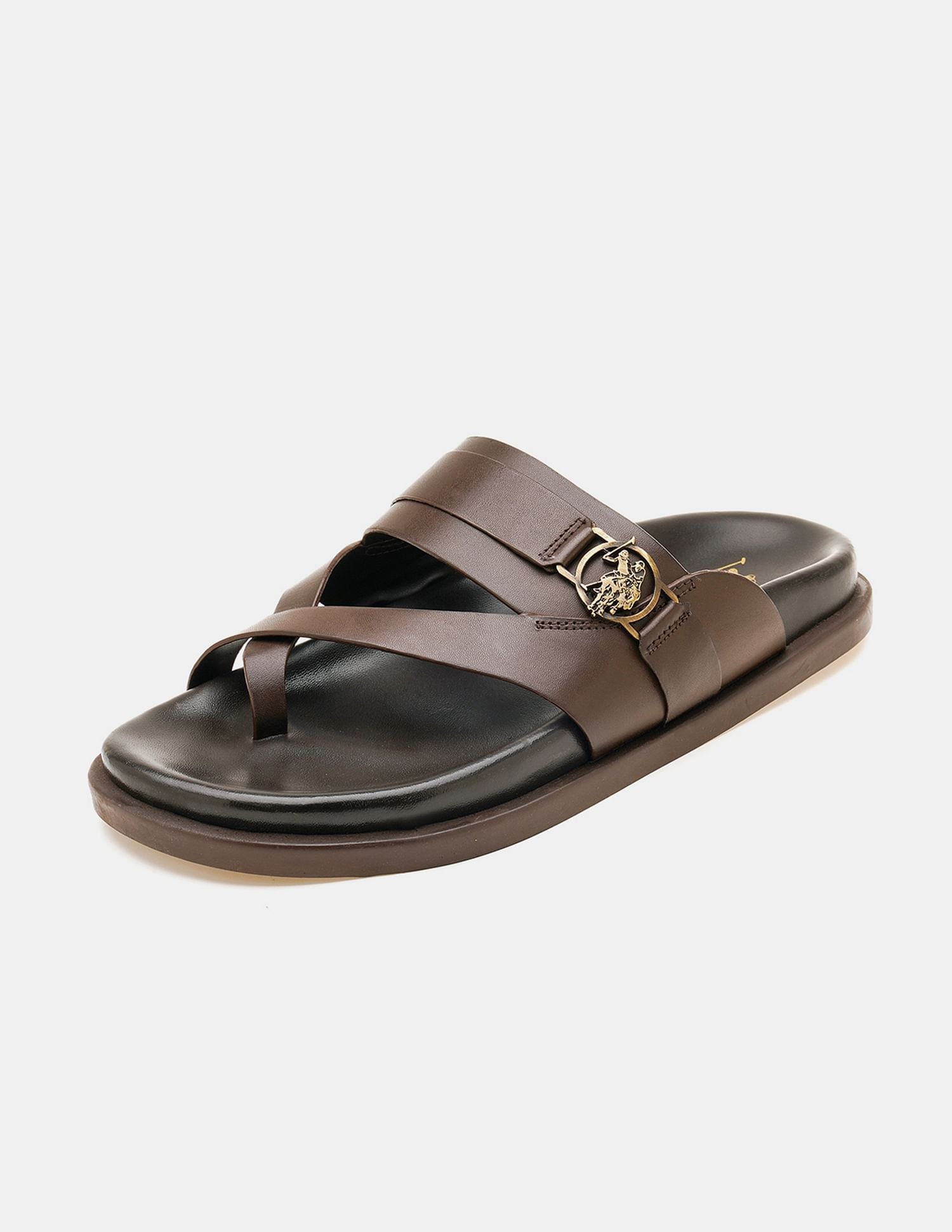 Men Buckle Strap Koke Sandals Brown - U.S. POLO ASSN. | Large