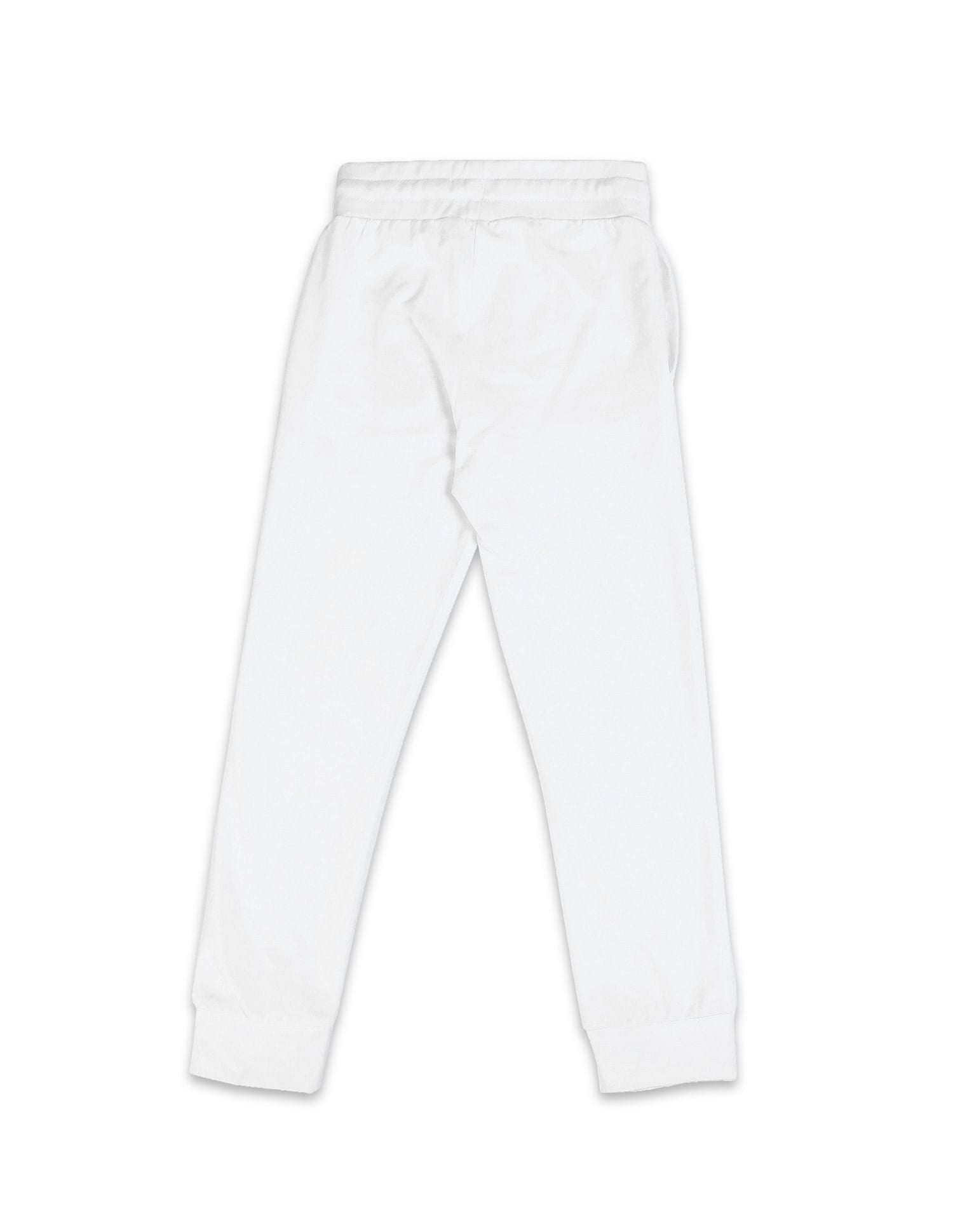 Boys Regular Fit Cotton Joggers White - U.S. POLO ASSN. | Large