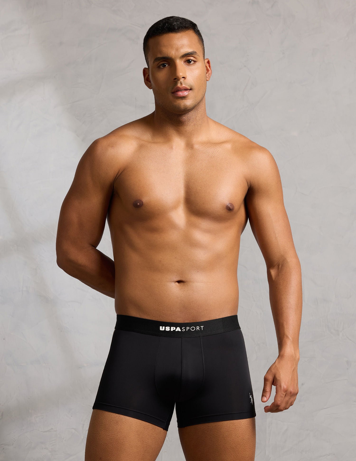 Micro Fibre High Stretch Performance Trunk Black and Grey - U.S. POLO ASSN. | Large