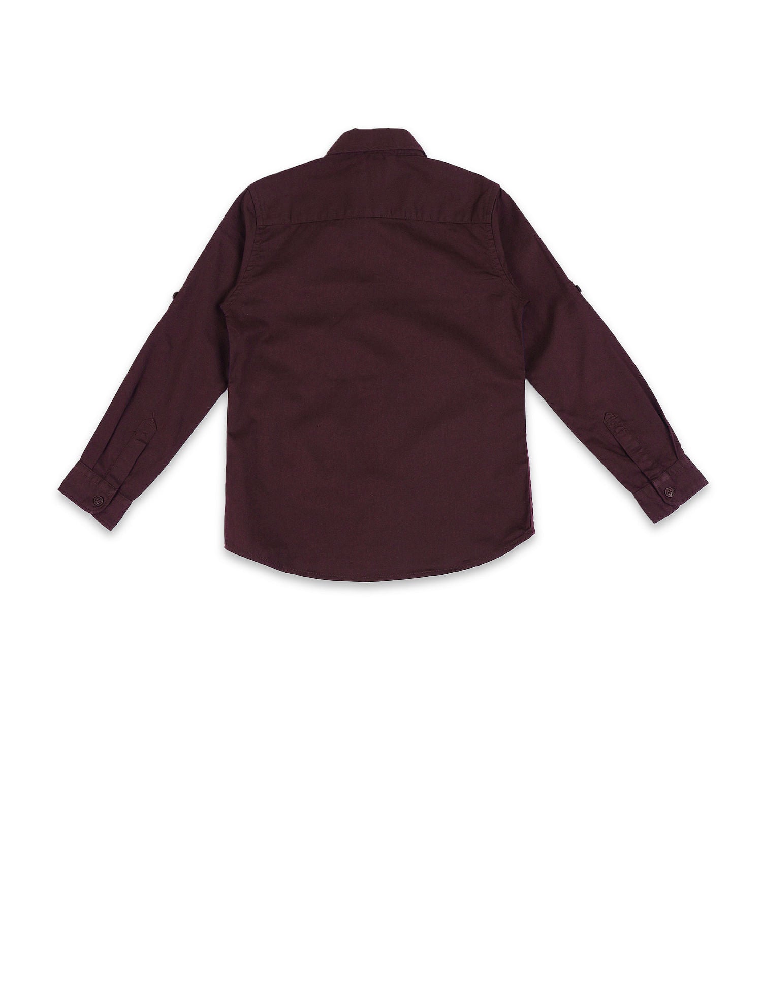 Boys Colour Block Cotton Shirt Maroon - U.S. Polo Assn. India | Large