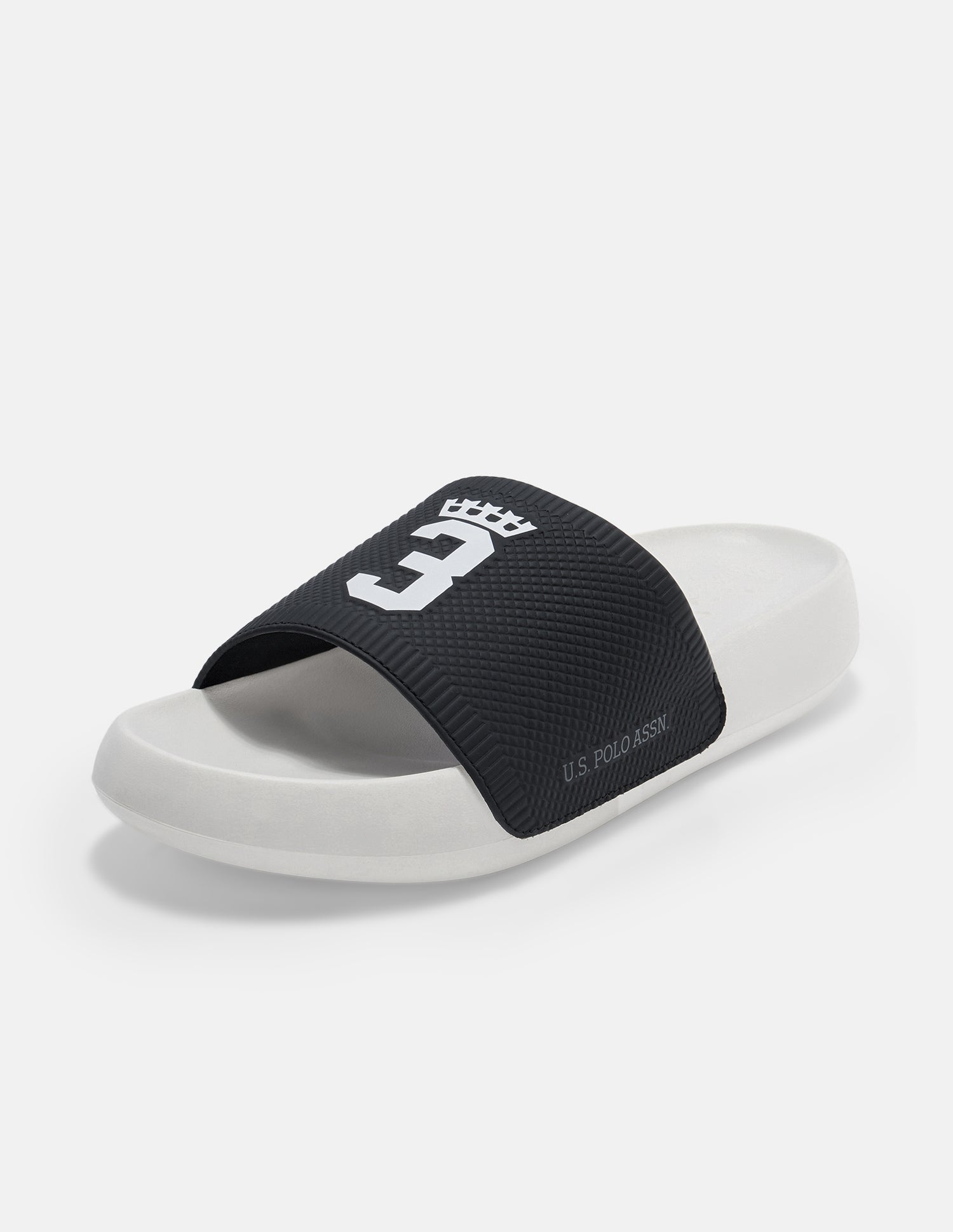 Textured Numeric Embossed Dane Sliders Black - U.S. Polo Assn. India | Large