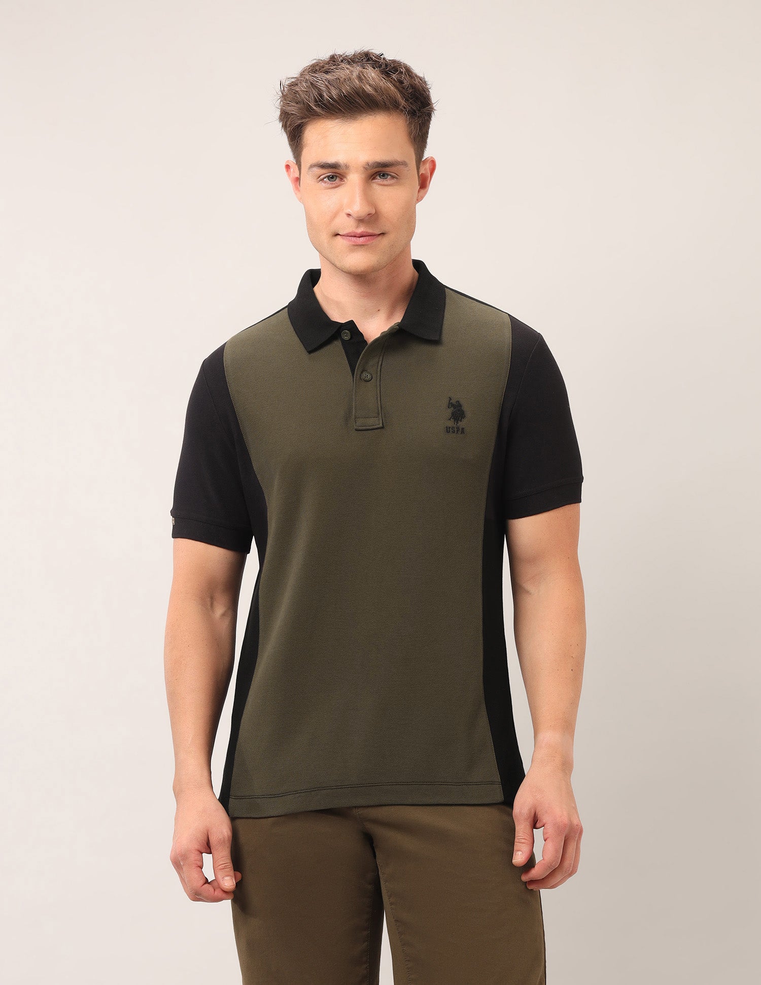 Pure Cotton Outdoor Polo Shirt Olive - U.S. Polo Assn. India | Large