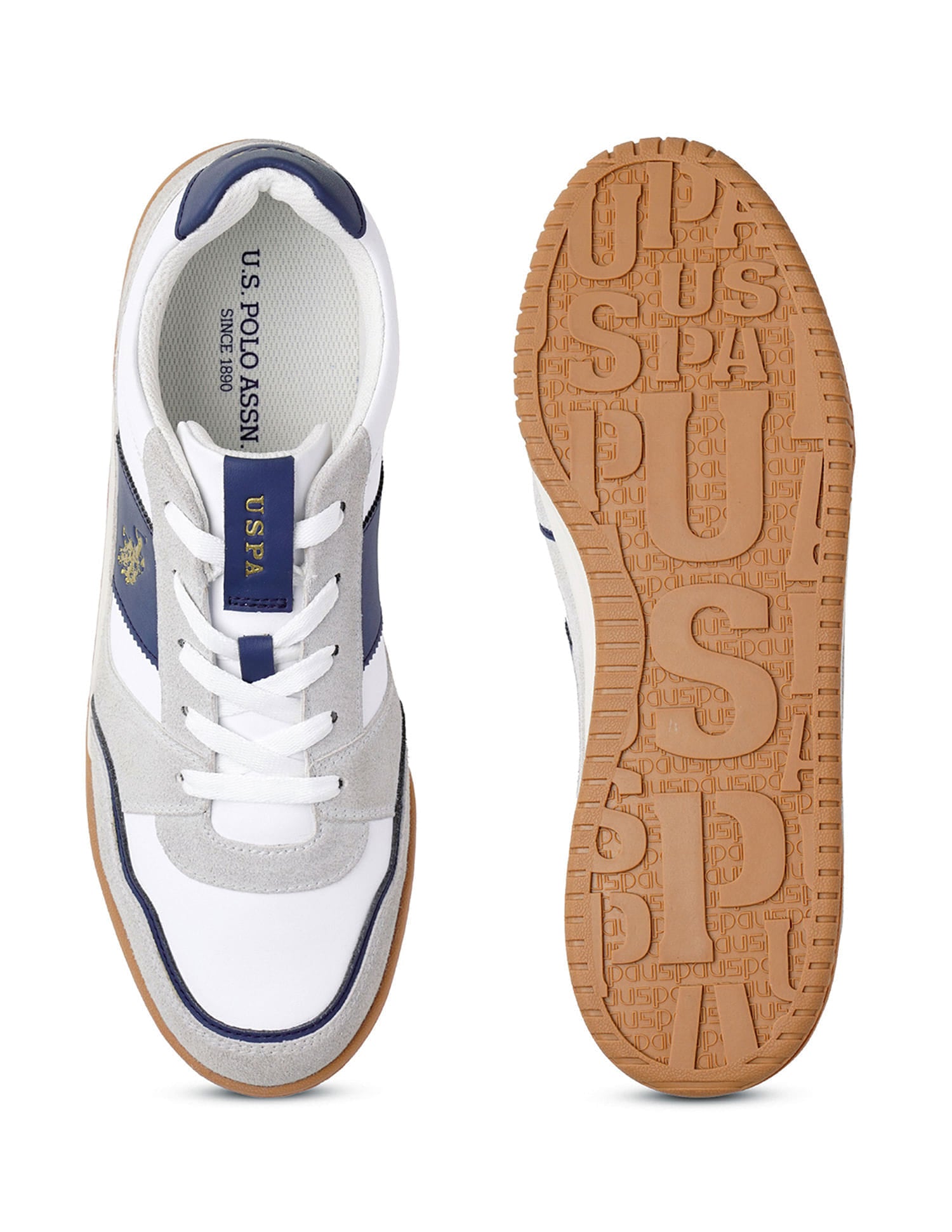 Rever 2.0 Colourblocked Suede Sneakers Grey - U.S. Polo Assn. India | Large