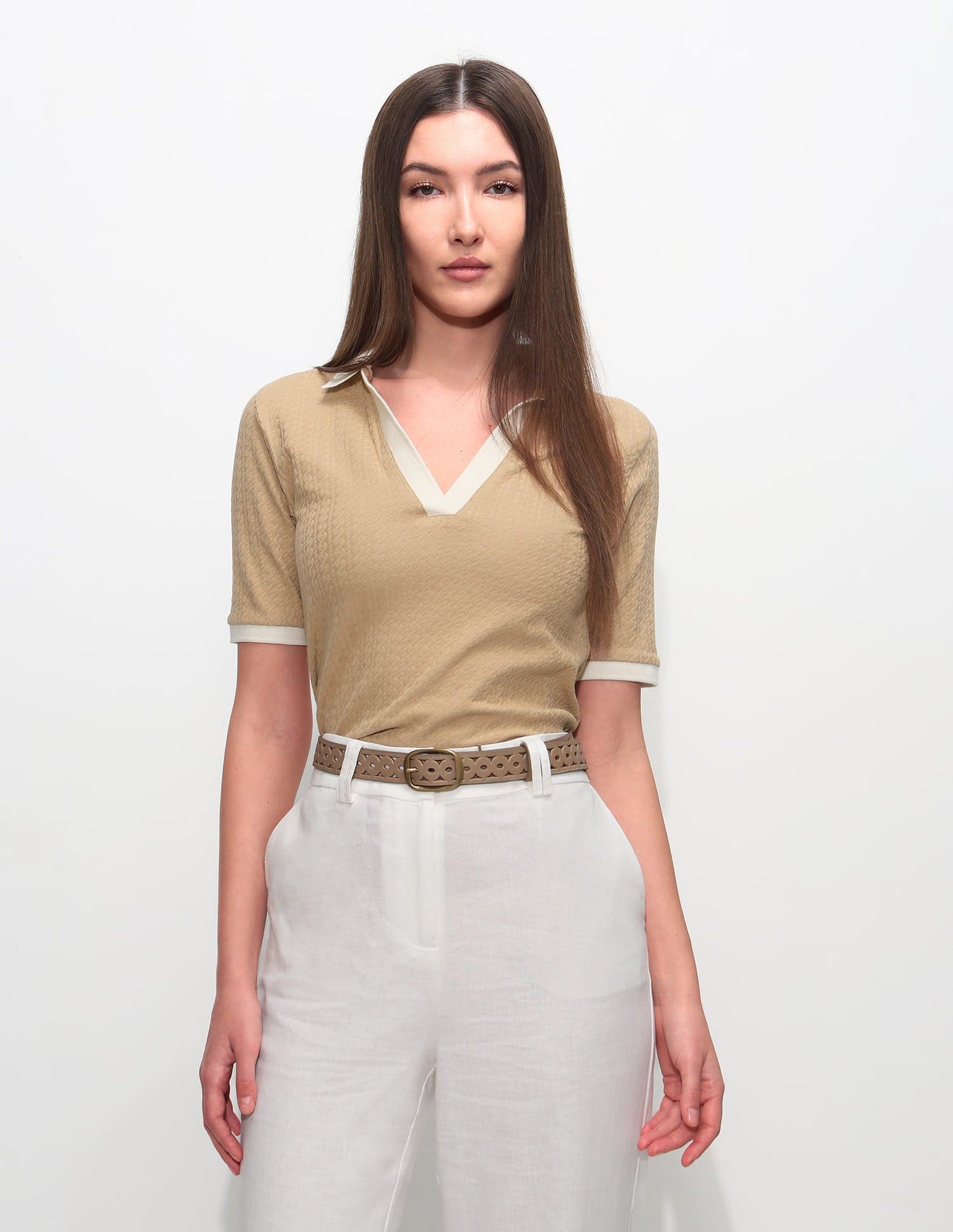 Regular Fit Textured Polo Shirt Light Brown - U.S. Polo Assn. India | Large