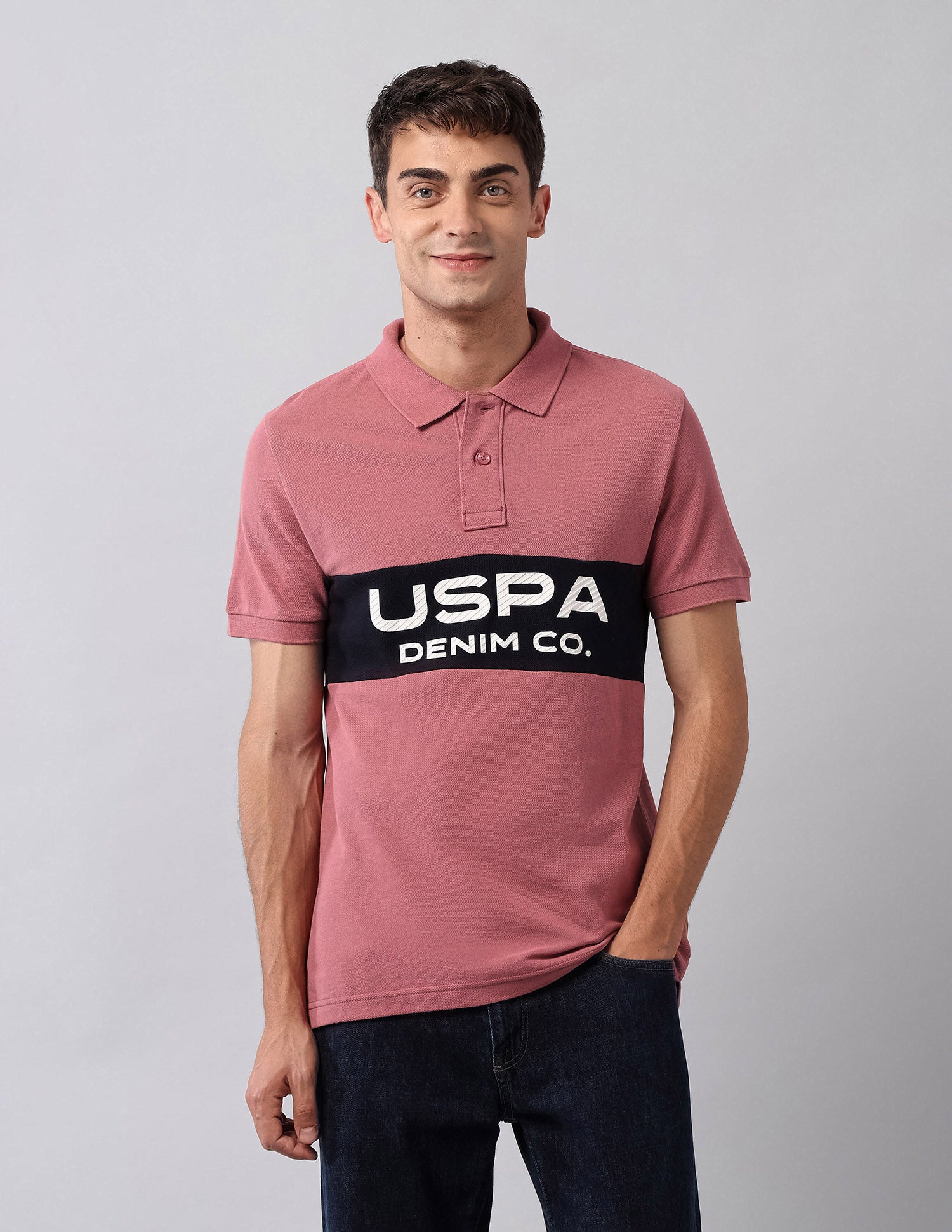 Brand Printed Muscle Fit Polo Shirt Red - U.S. POLO ASSN. | Large