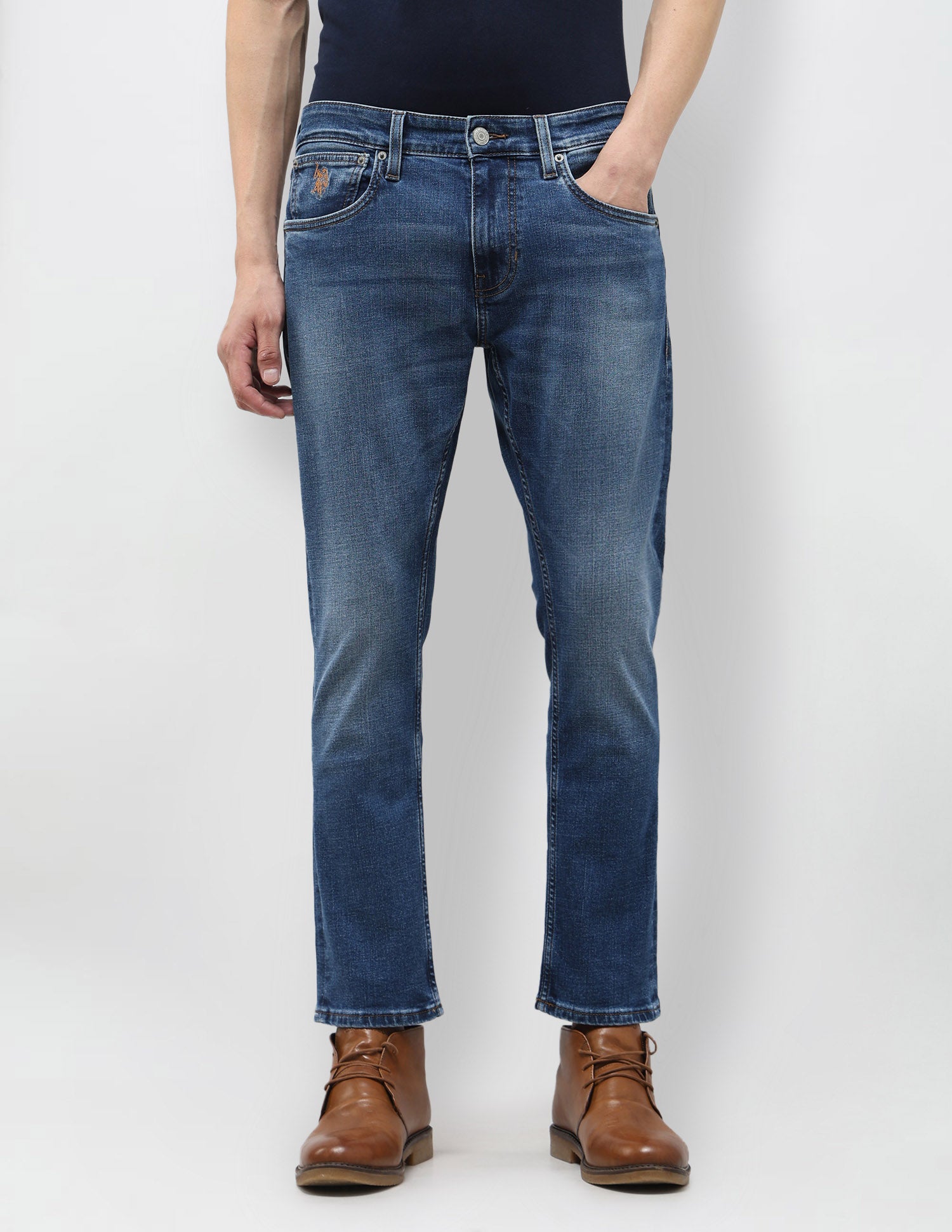 Henry Tapered Fit Blue Jeans Blue - U.S. POLO ASSN. | Large