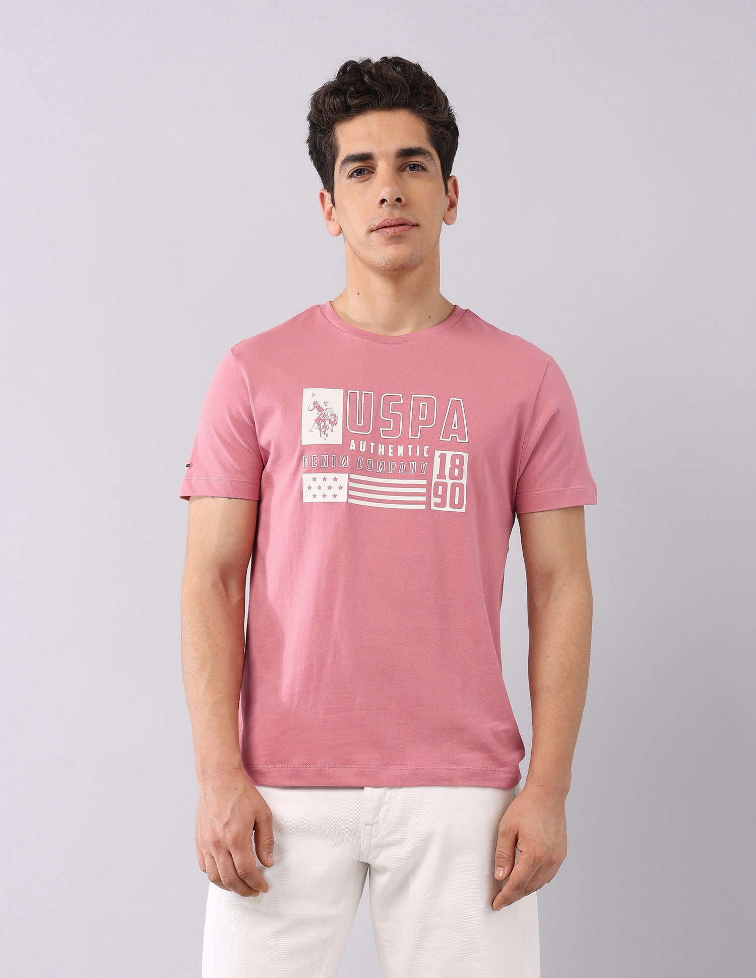 Brand Printed Summer In Med T-Shirt Pink - U.S. Polo Assn. India | Large