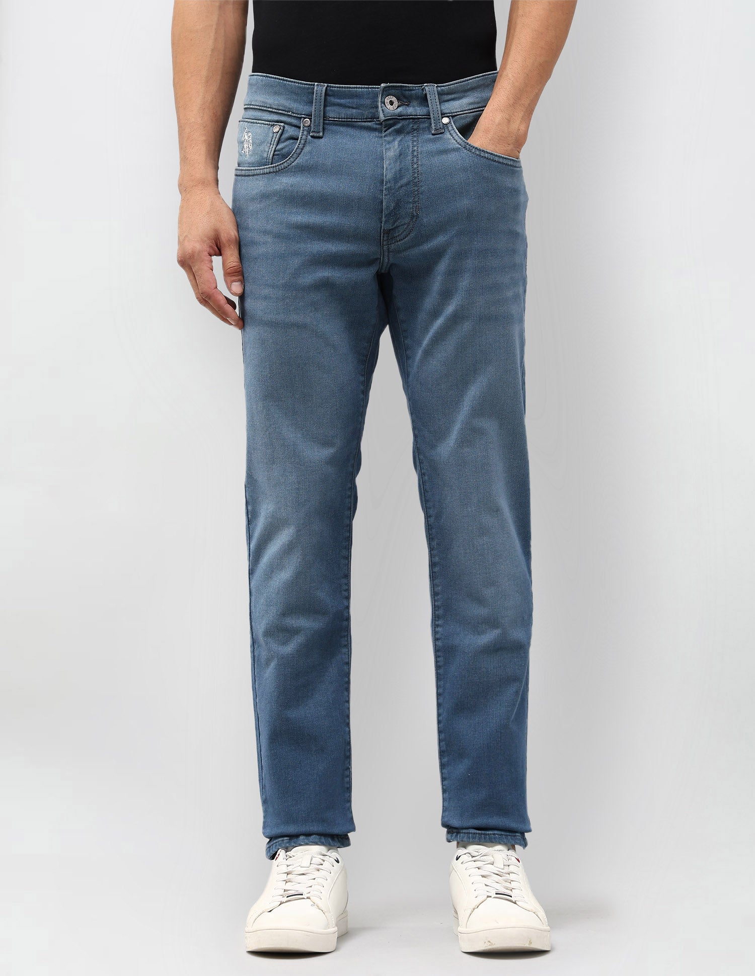 Brandon Slim Tapered Fit Blue Jeans Blue - U.S. POLO ASSN. | Large