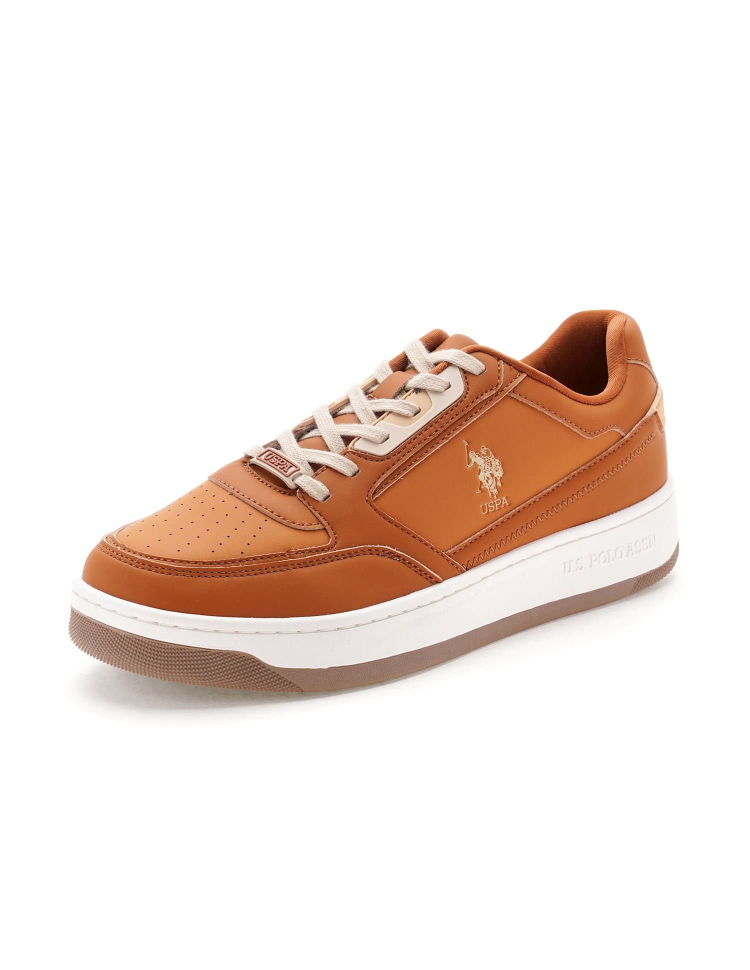 Men Storm Tan Retro Court Sneakers Tan - U.S. Polo Assn. India | Large