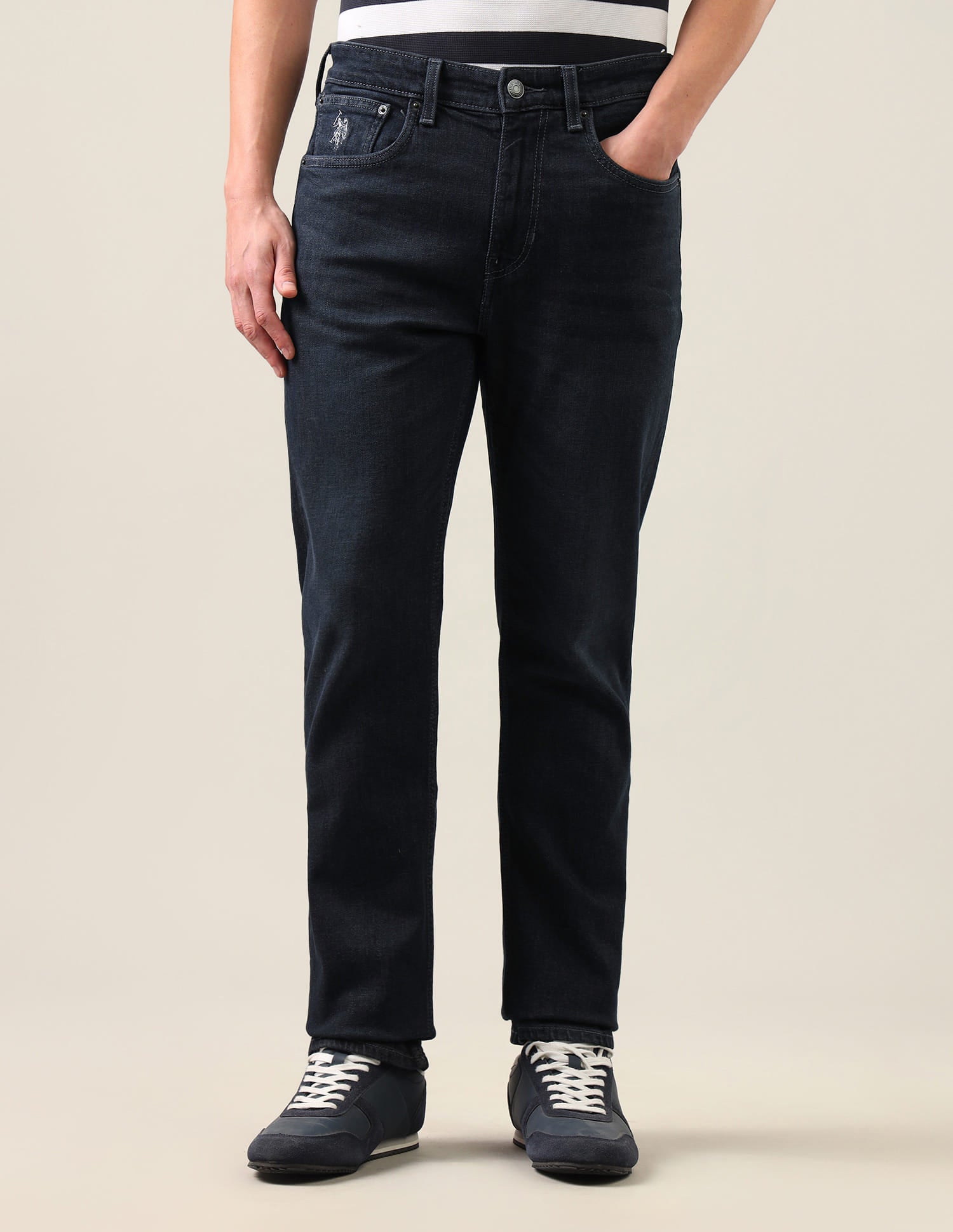 Harold Slim Straight Fit Blue Jeans Blue - U.S. Polo Assn. India | Large