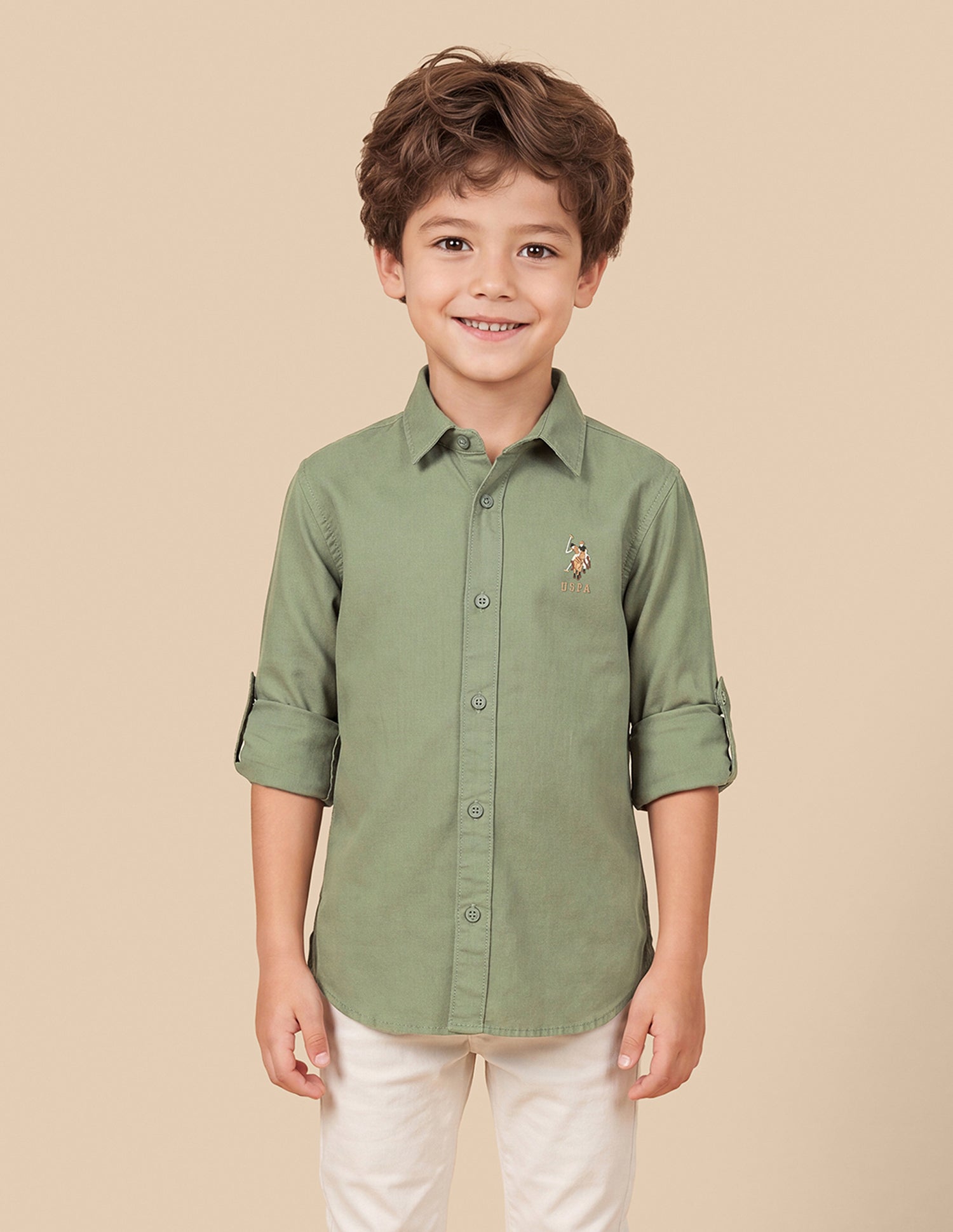 Solid Twill Shirt Olive - U.S. Polo Assn. India | Large