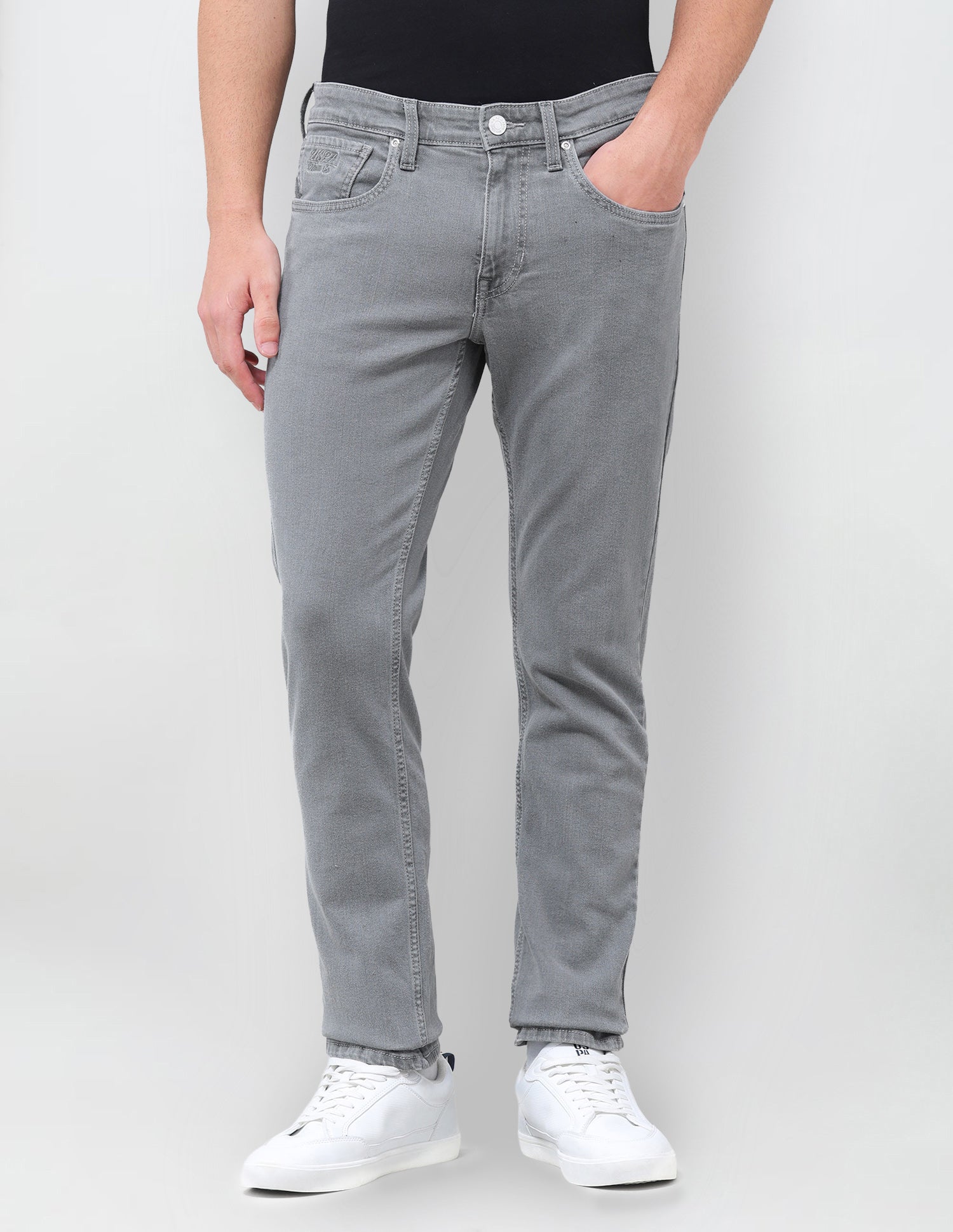 Brandon Slim Tapered Fit Grey Jeans Grey - U.S. Polo Assn. India | Large