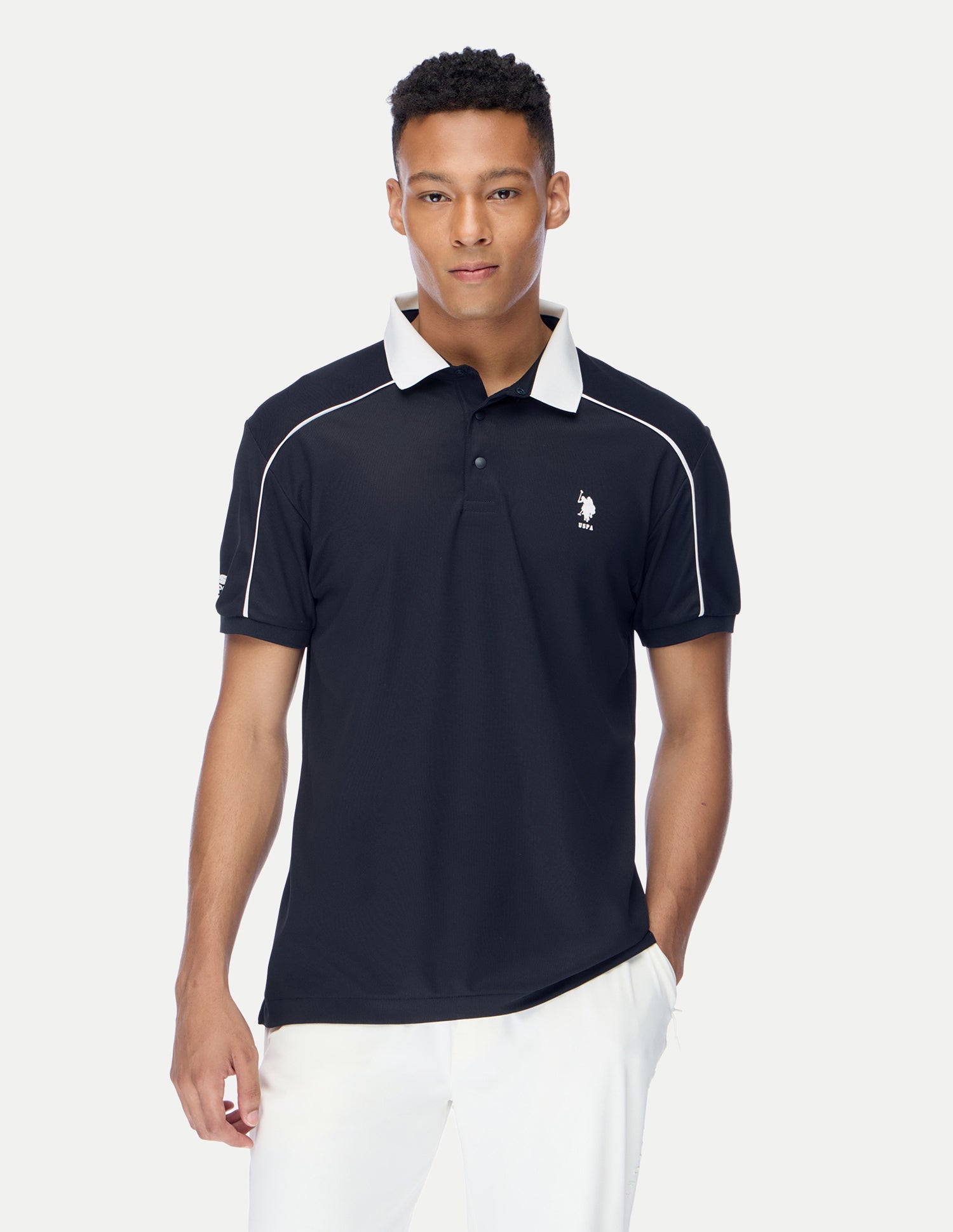 Solid Regular Fit Active Polo Shirt Navy - U.S. Polo Assn. India | Large