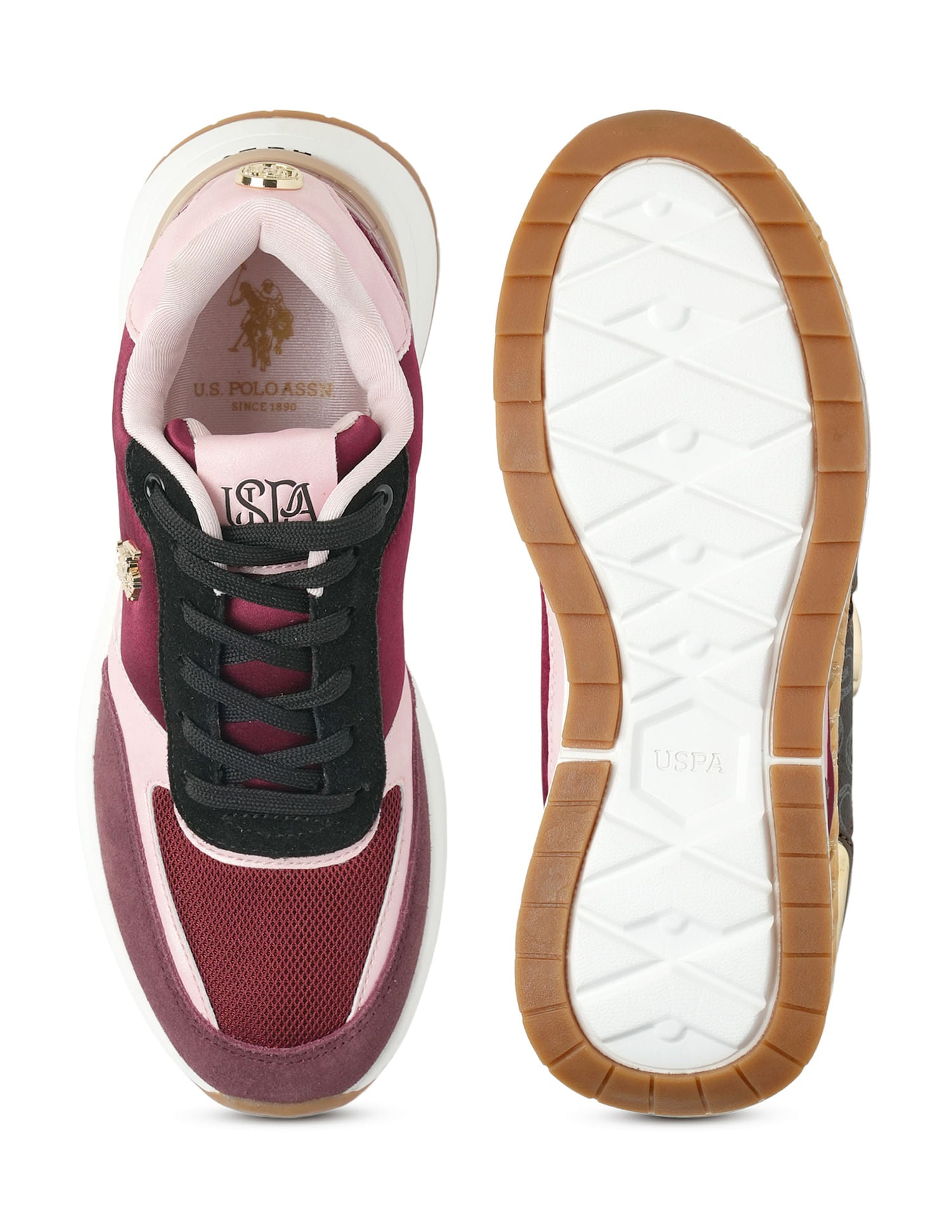 Women Colour Block Carrie Sneakers Maroon - U.S. Polo Assn. India | Large