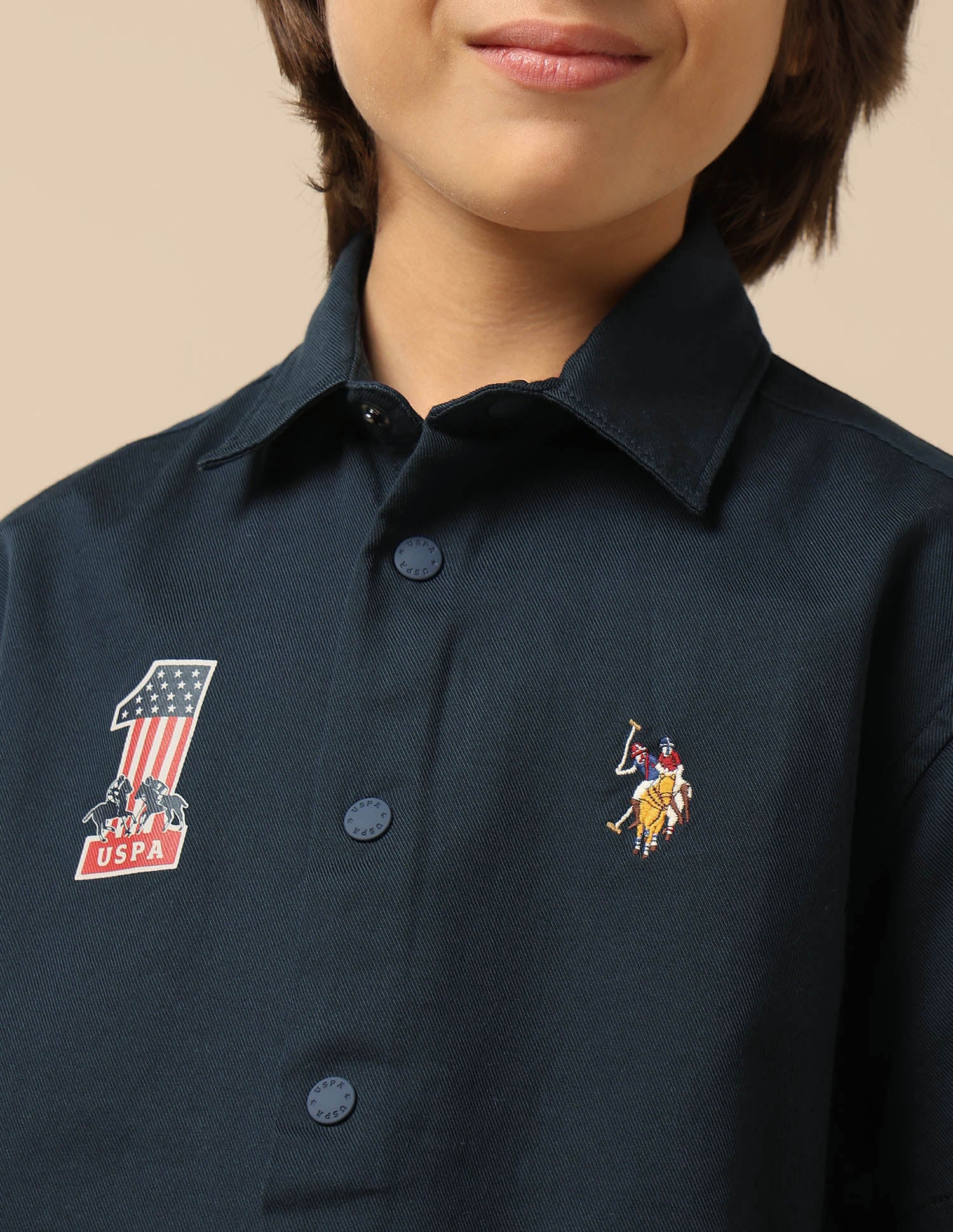 Boys Logo Twill Shirt Navy - U.S. POLO ASSN. | Large
