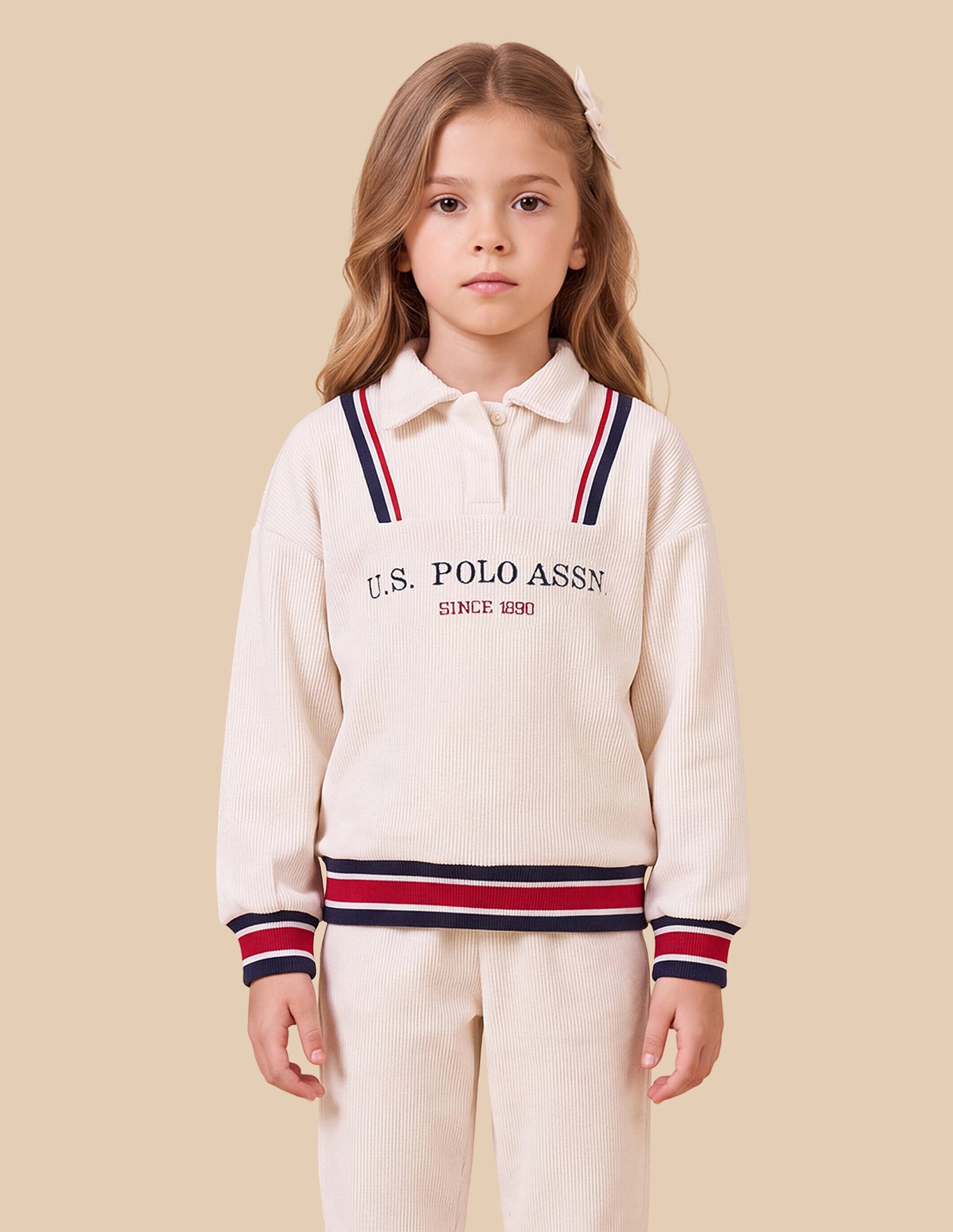 Brand Printed Relaxed Fit Sweatshirt Off White - U.S. Polo Assn. India | Large