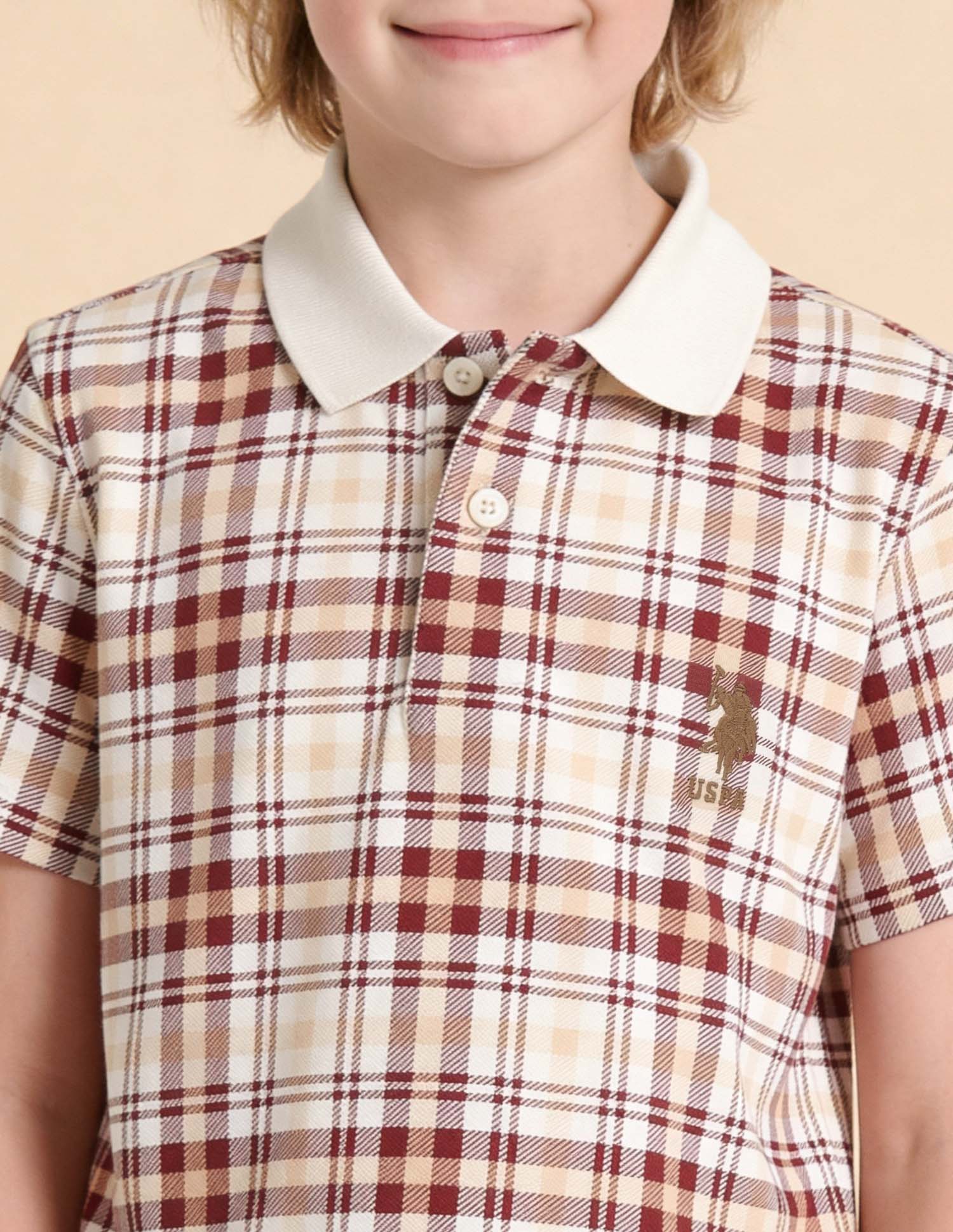Checked Regular Fit Polo Shirt White - U.S. Polo Assn. India | Large