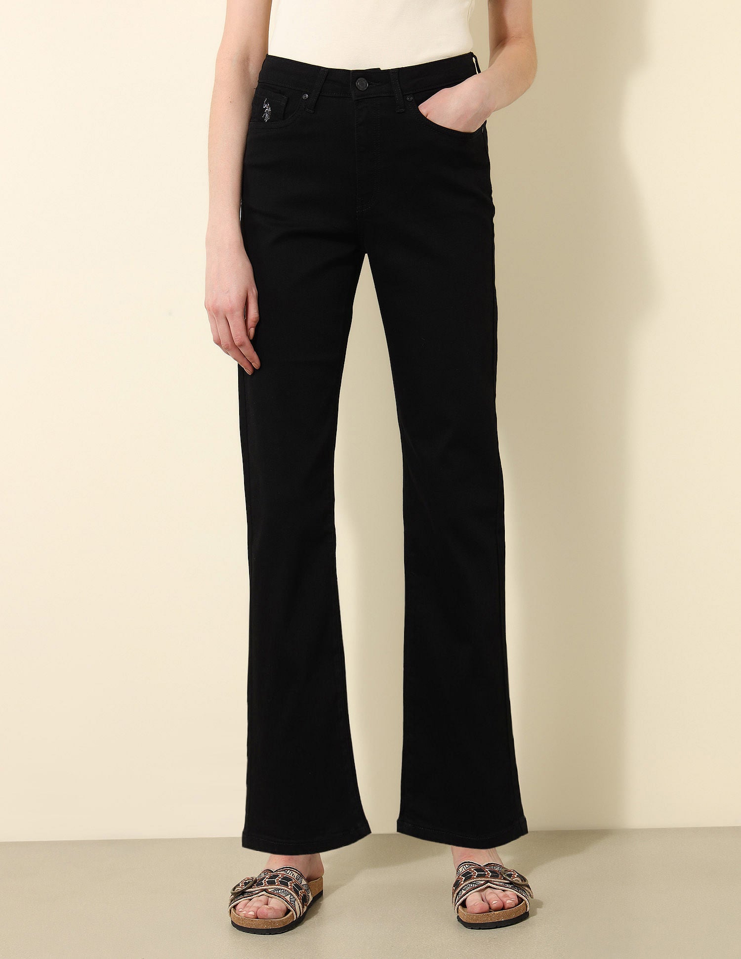 Ultra-High Rise Bootcut Jeans Dark Blue - U.S. POLO ASSN. | Large