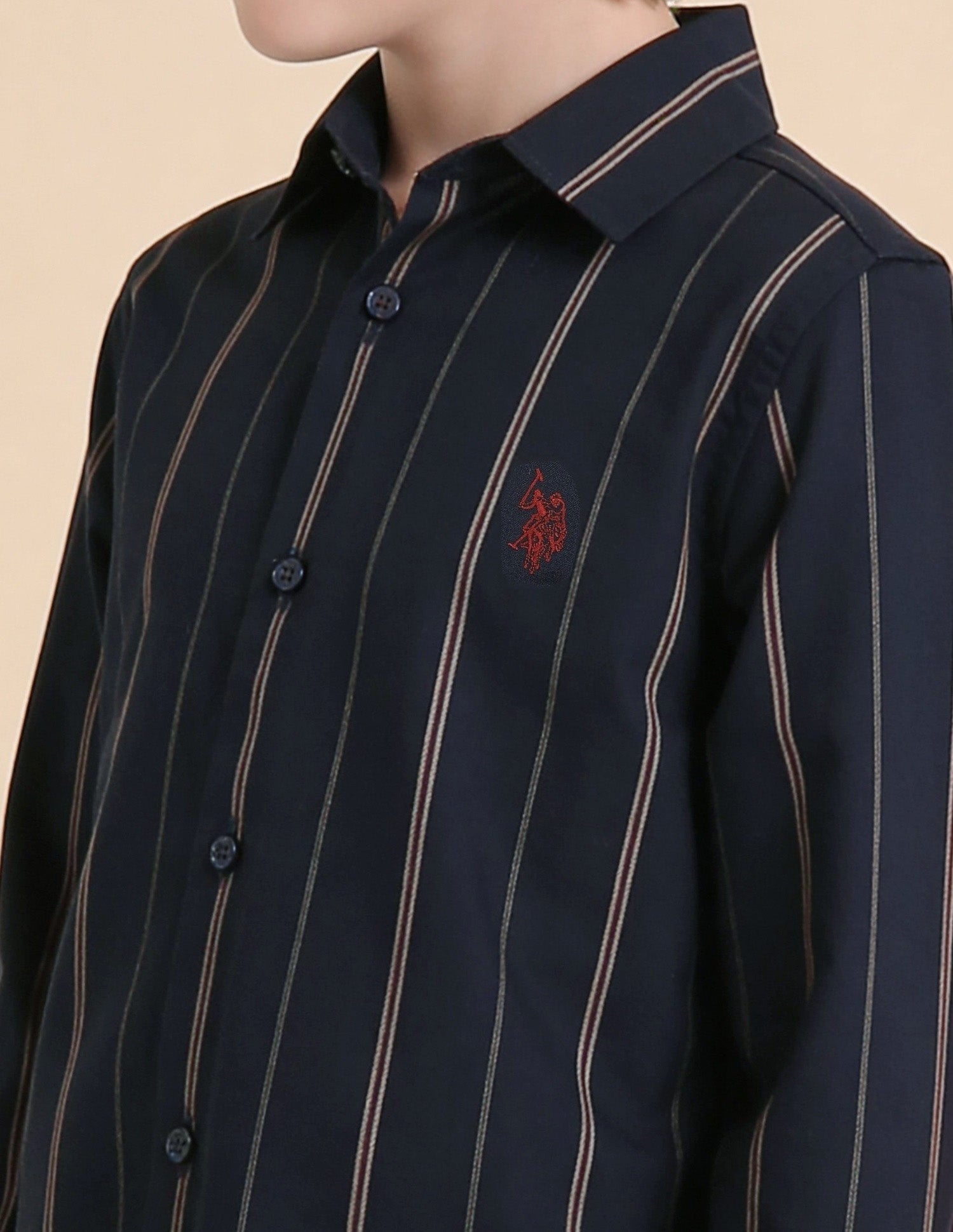Vertical Striped Regular Fit Shirt Navy - U.S. Polo Assn. India | Large