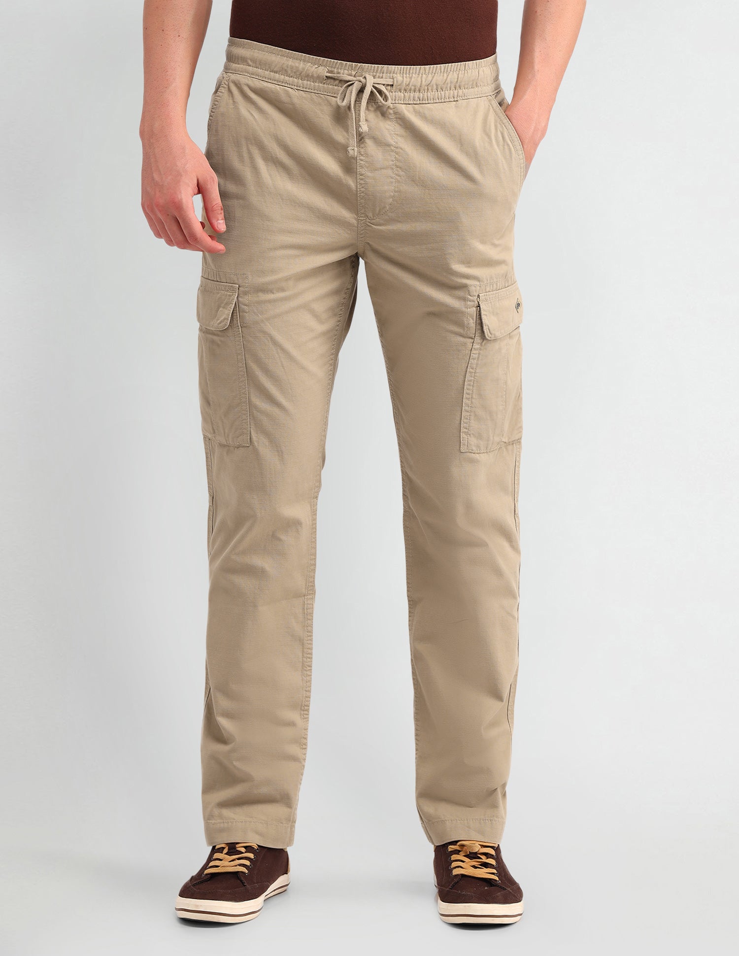 Straight Solid Trousers Stone - U.S. POLO ASSN. | Large