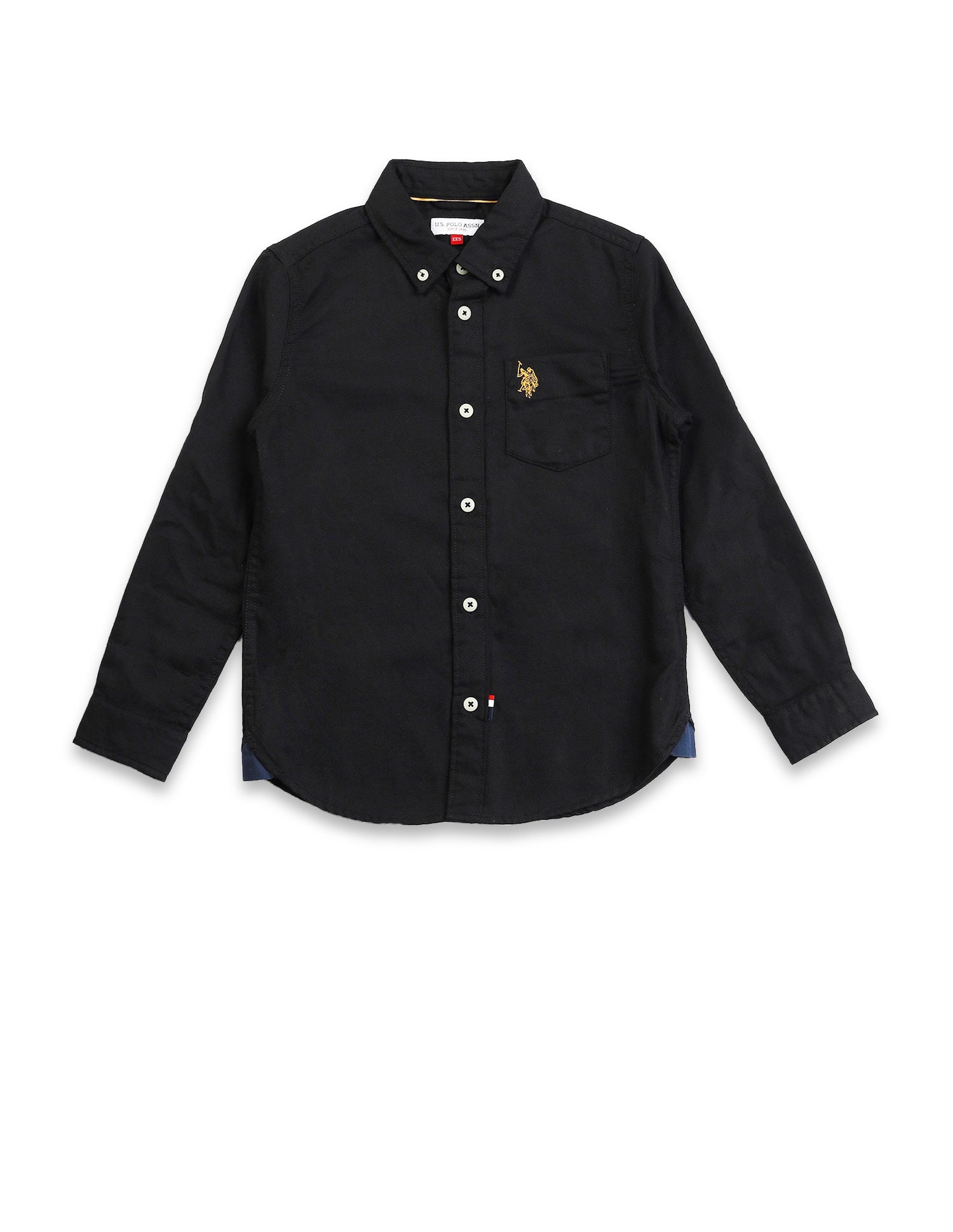 Dobby Cotton Shirt Black - U.S. POLO ASSN. | Large