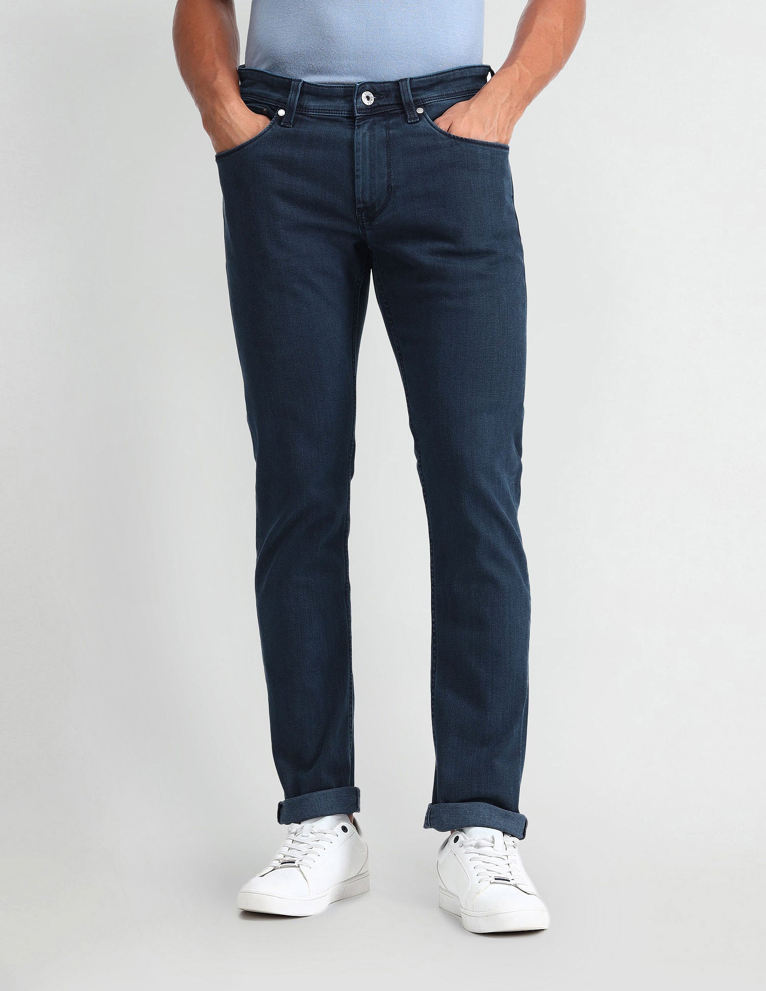 Brandon Slim Tapered Fit Blue Jeans Blue - U.S. Polo Assn. India | Large