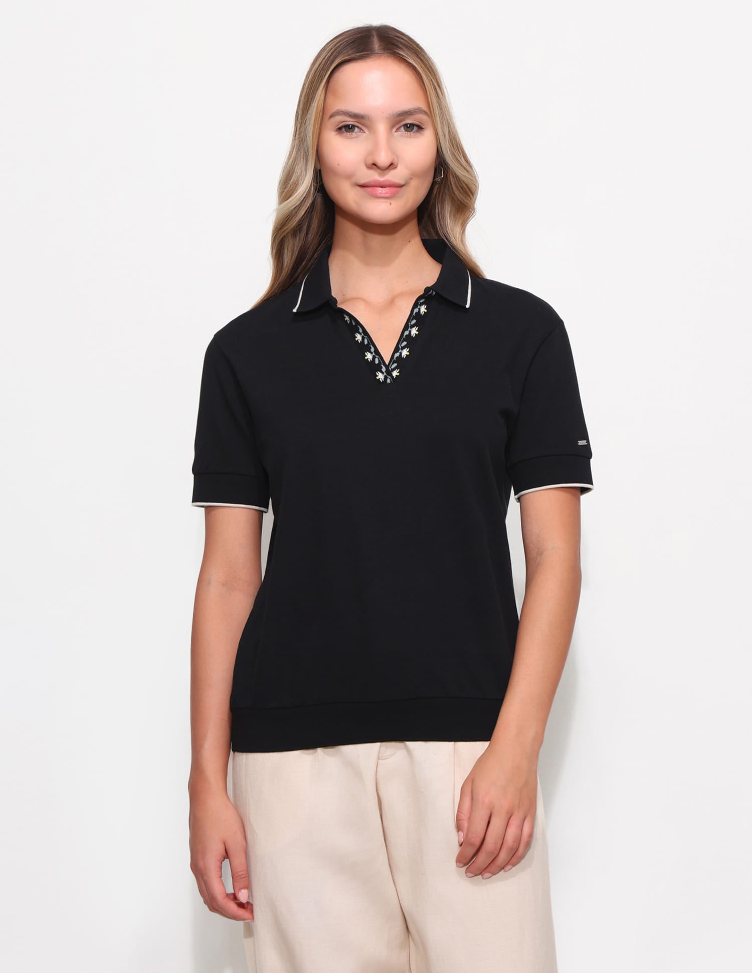 Relaxed Fit Solid Polo Shirt Black - U.S. Polo Assn. India | Large