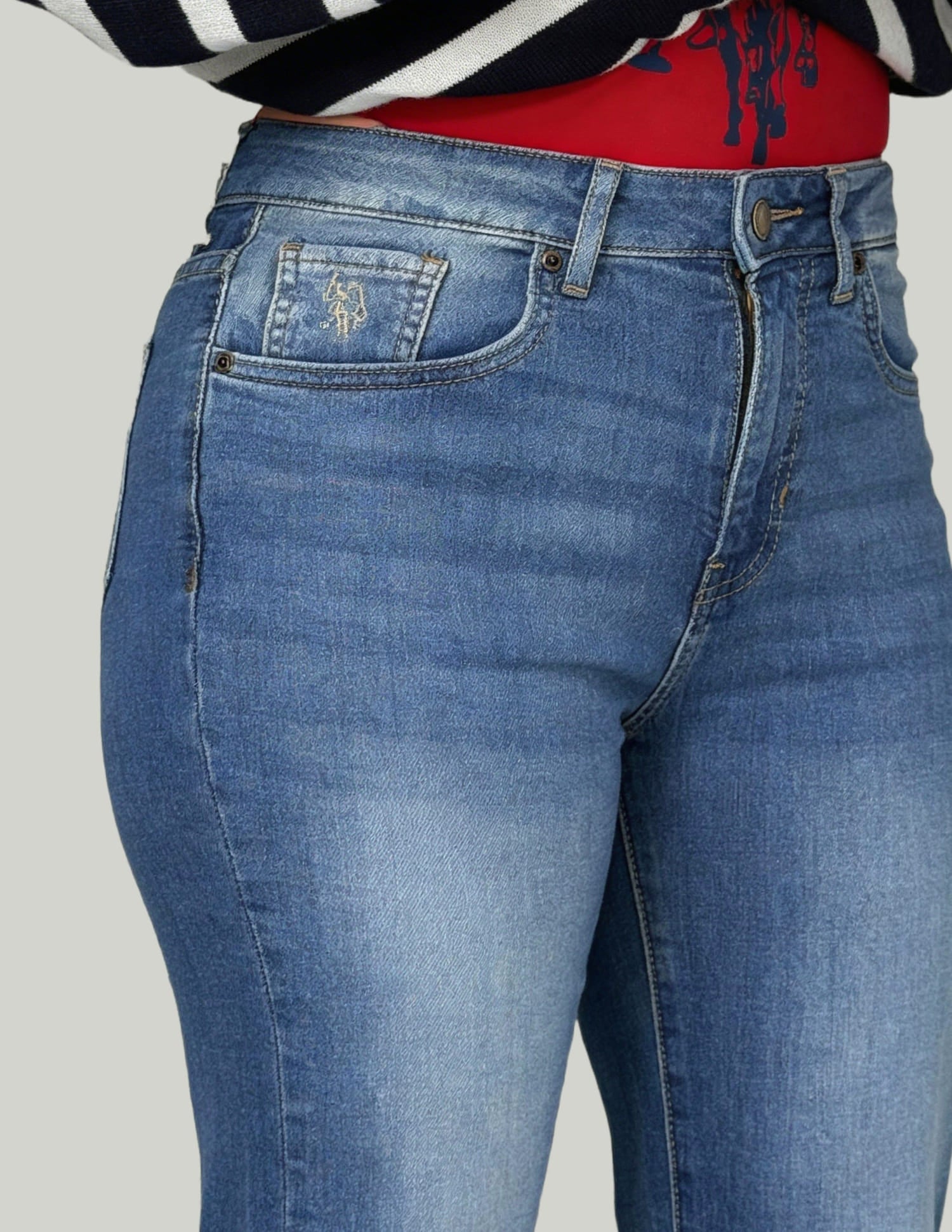 High Rise Extreme Flared Fit Jeans Blue - U.S. Polo Assn. India | Large